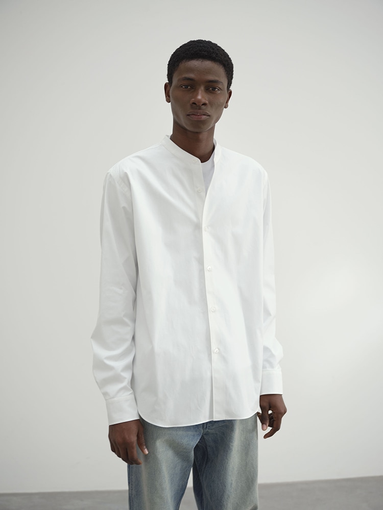 HIGH COUNT FINX OX STAND COLLAR SHIRT - AURALEE Official Website