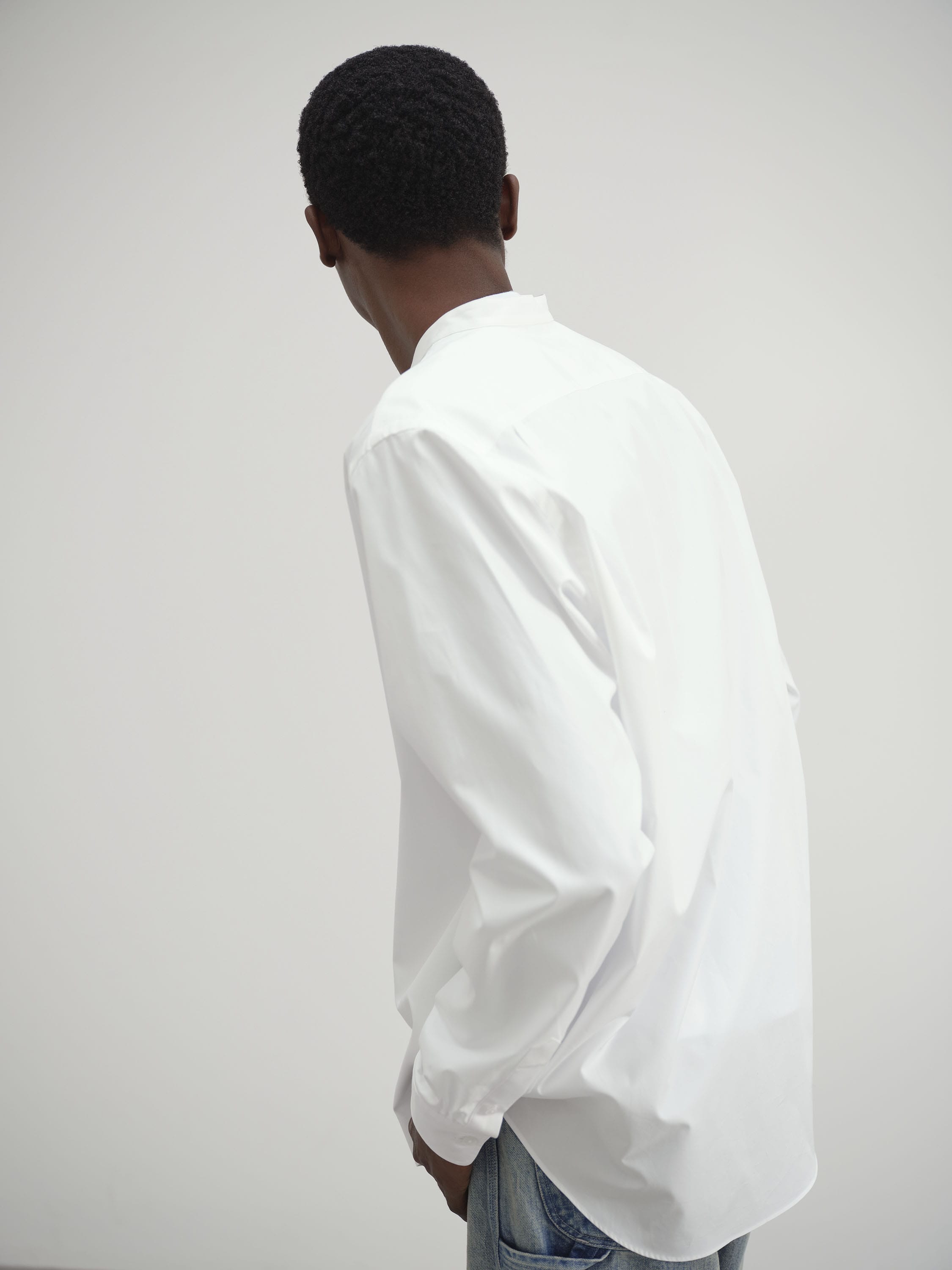 HIGH COUNT FINX OX  STAND COLLAR SHIRT 詳細画像 WHITE 4