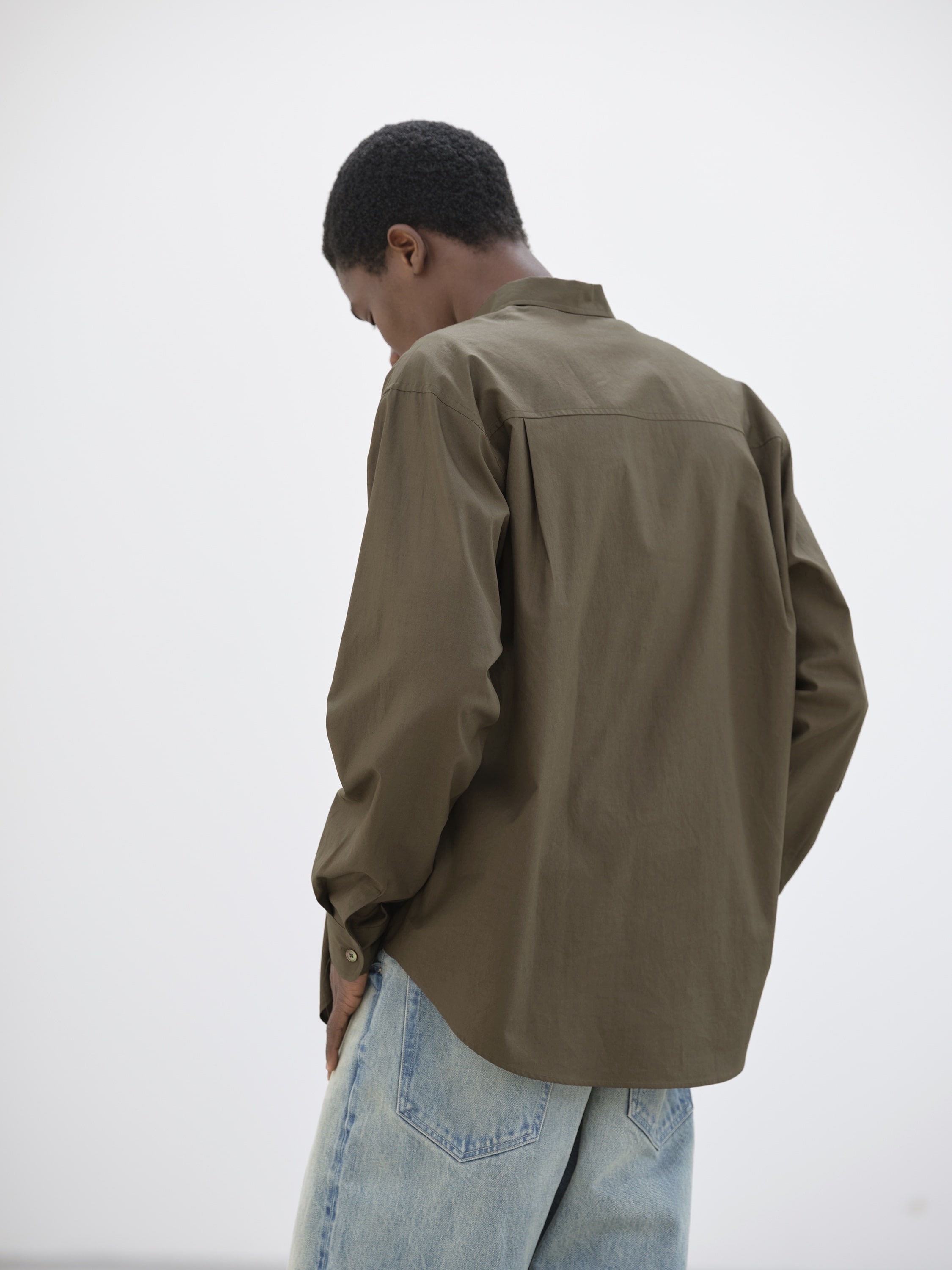 WASHED FINX TWILL BIG SHIRT 詳細画像 BROWN 3