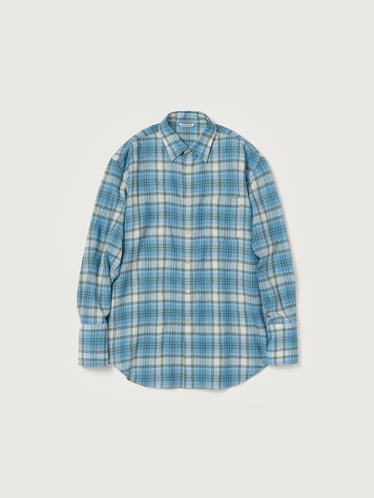 AIRY WOOL CHECK SHIRT