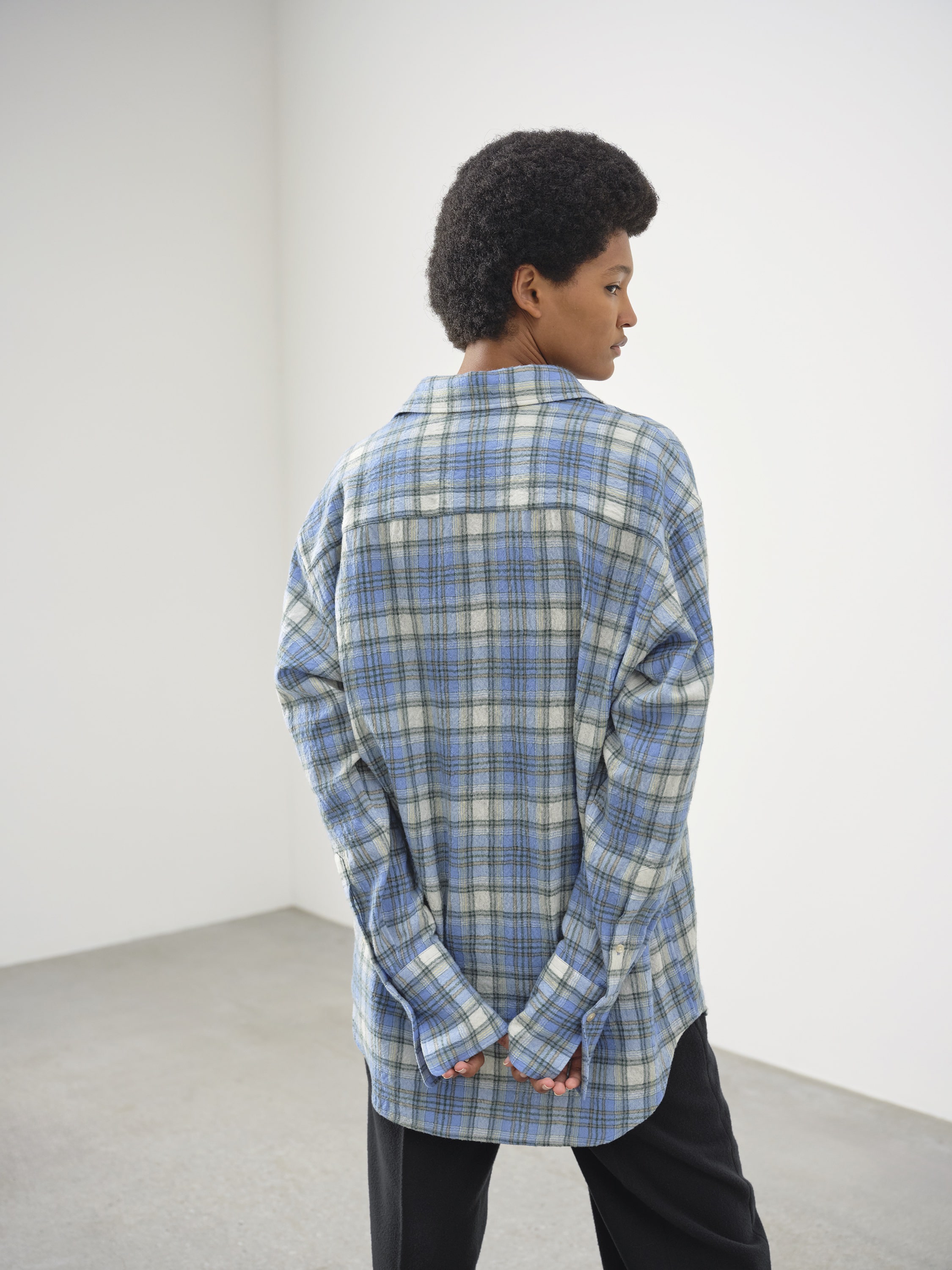 AIRY WOOL CHECK SHIRT 詳細画像 BLUE CHECK 3