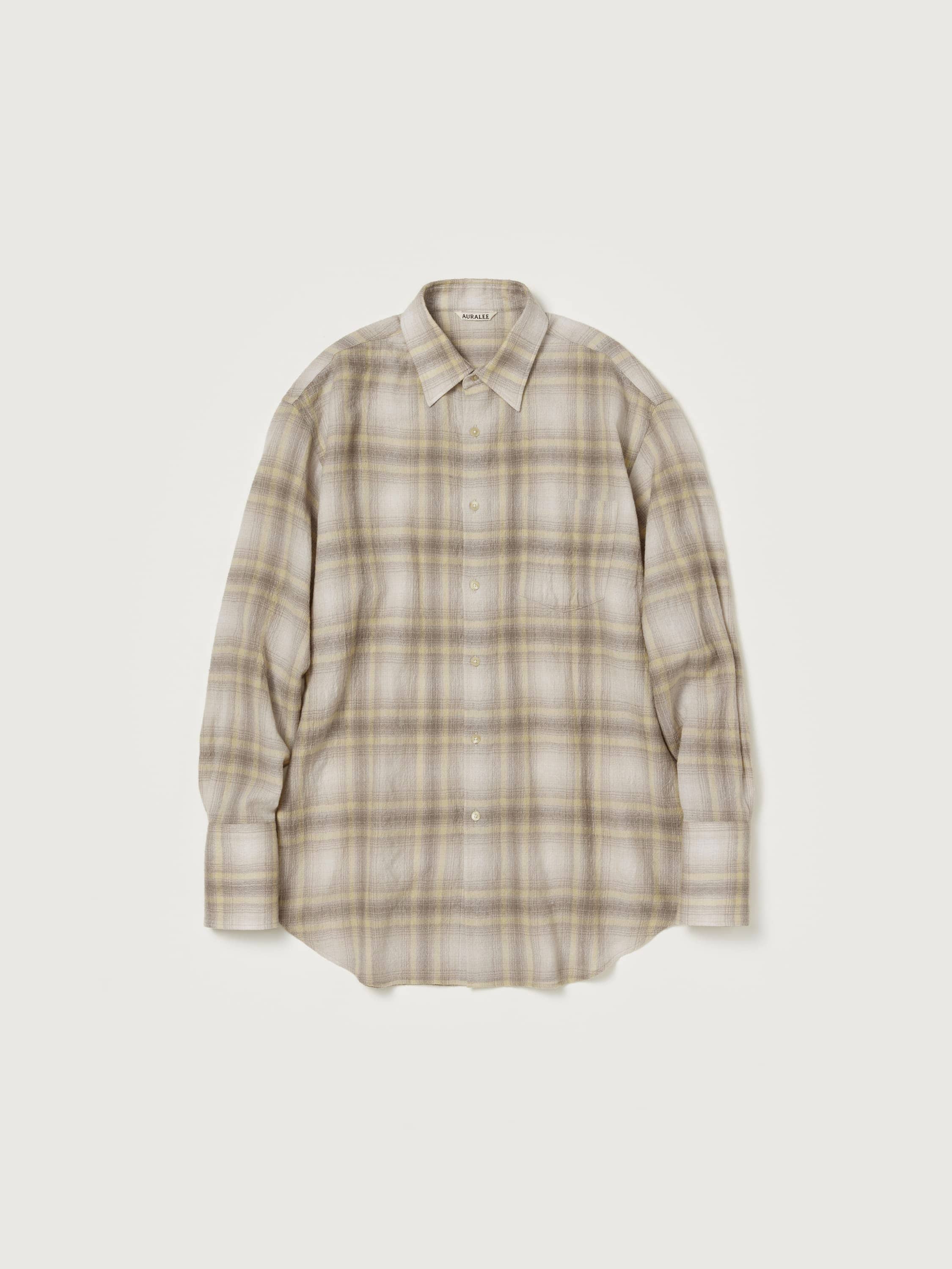 AIRY WOOL CHECK SHIRT 詳細画像 YELLOW GRAY CHECK 5