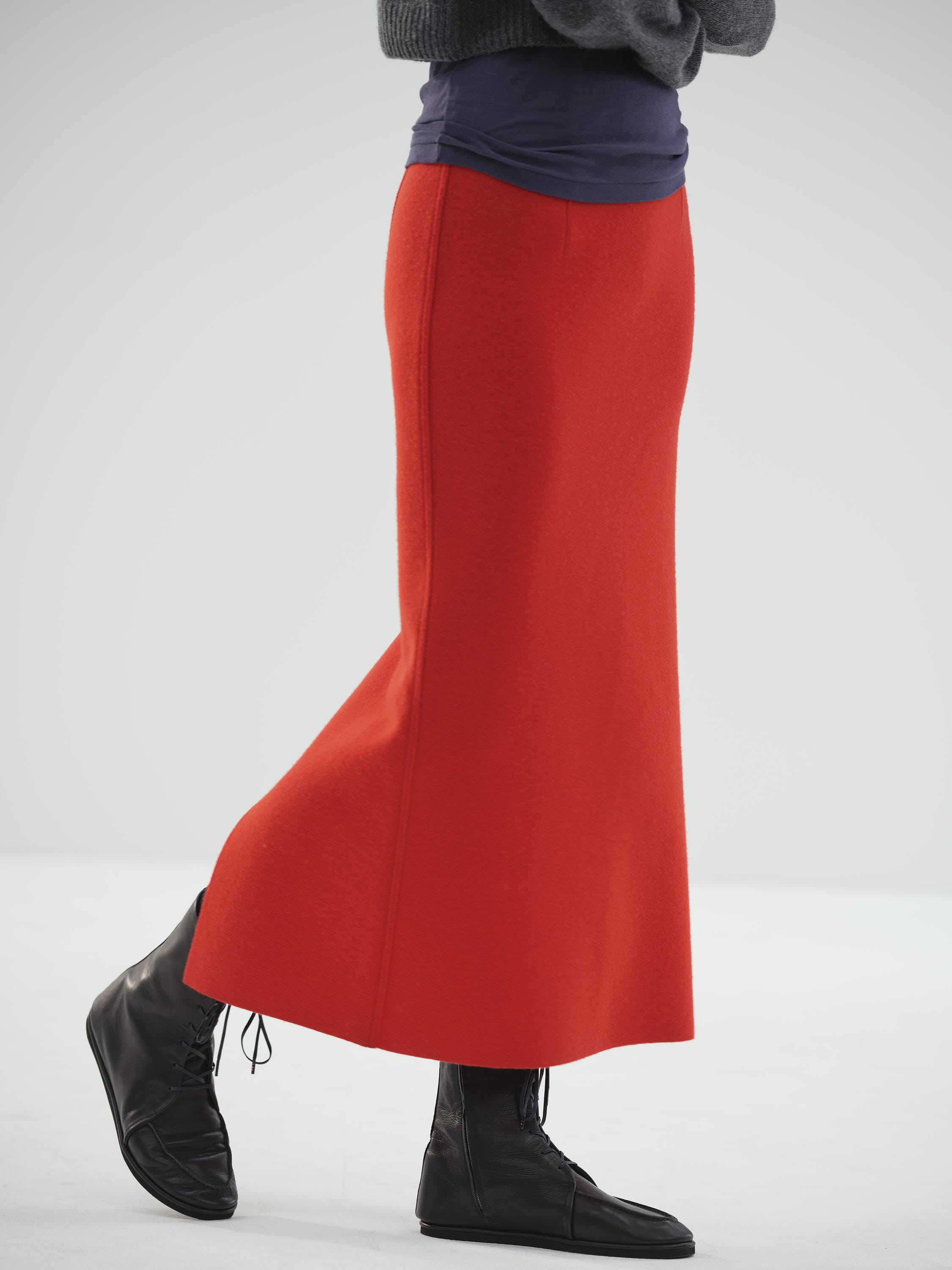 HEAVY MILANO RIB KNIT SKIRT 詳細画像 RED 1