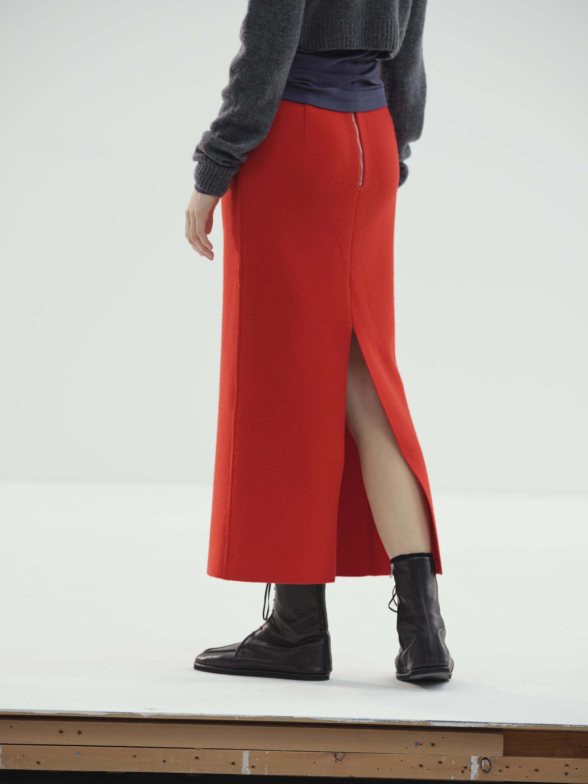 HEAVY MILANO RIB KNIT SKIRT 詳細画像 RED 4