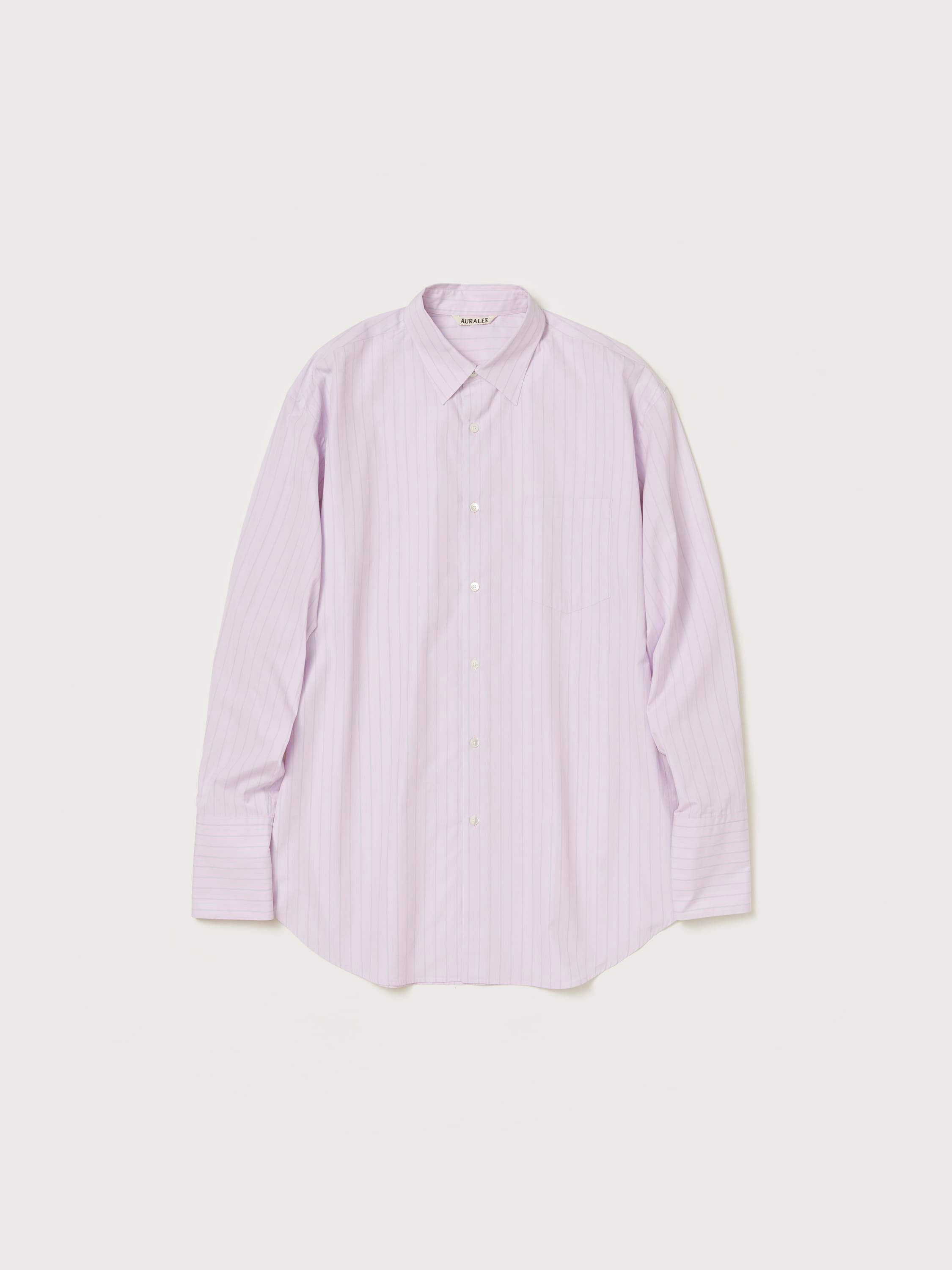 SUVIN HIGH COUNT CLOTH STRIPE SHIRT 詳細画像 LIGHT PURPLE 4