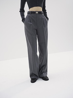 WOOL FULLING FLANNEL STRIPE SLACKS