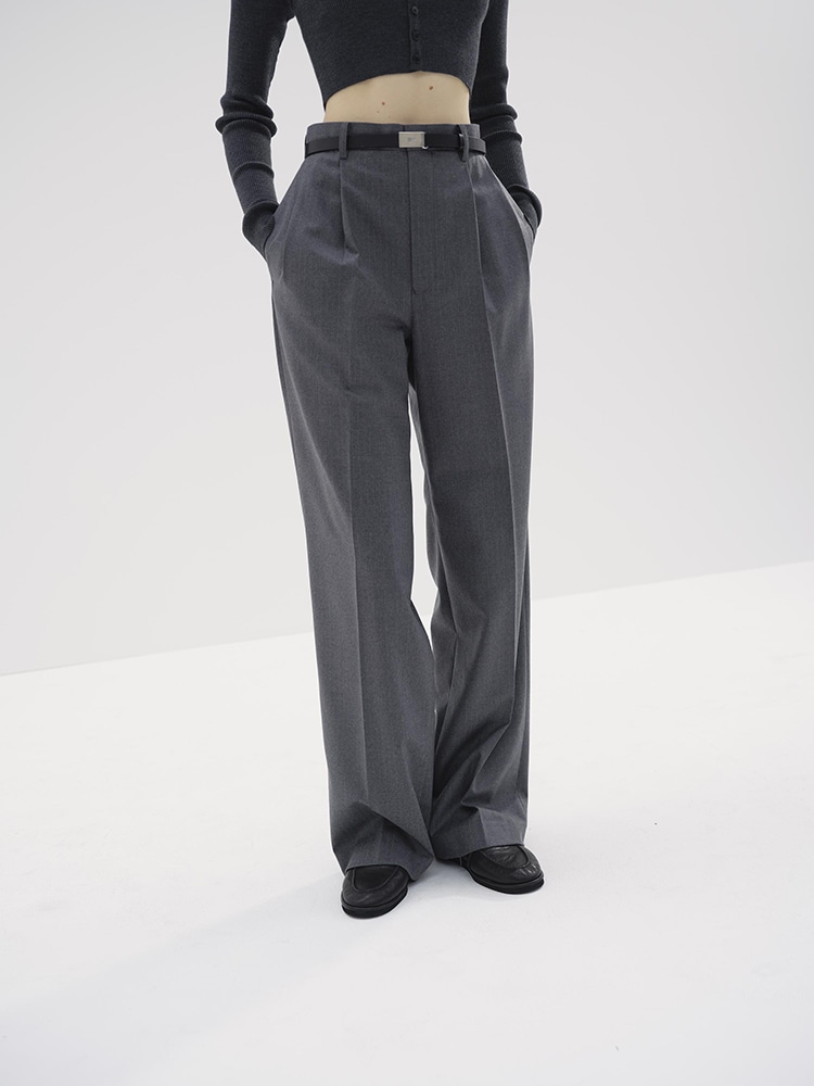 WOOL FULLING FLANNEL STRIPE SLACKS - AURALEE Official Website