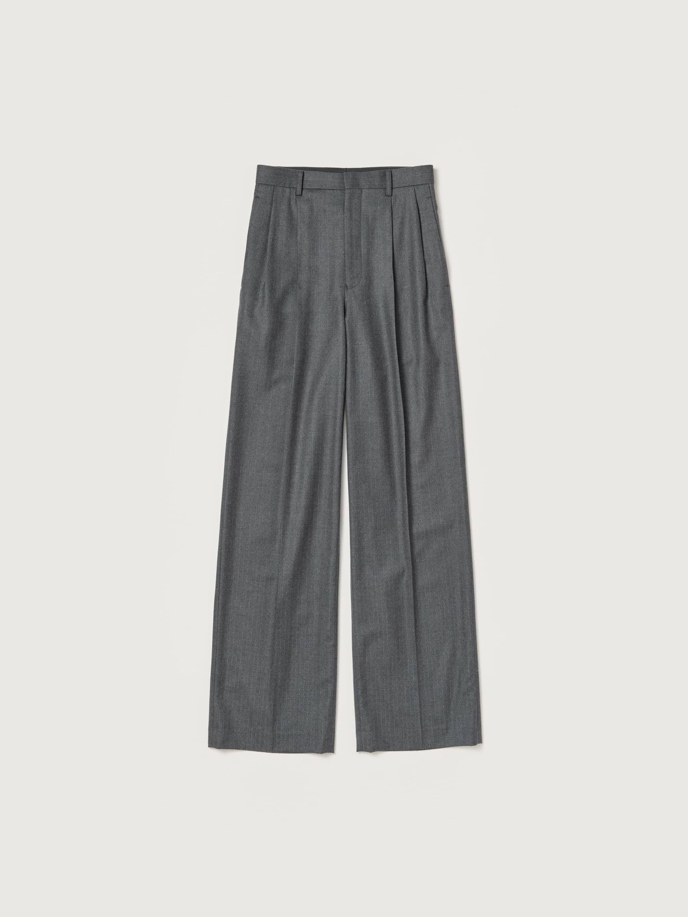 WOOL FULLING FLANNEL STRIPE SLACKS 詳細画像 TOP GRAY 5