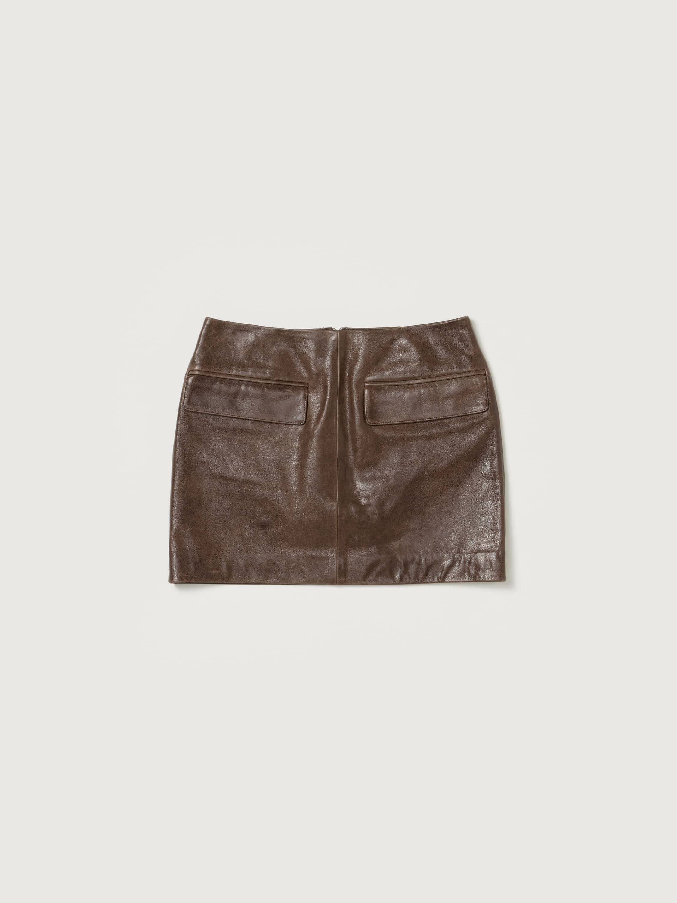 HEAVY LAMB LEATHER MINI SKIRT 詳細画像 DARK BROWN 5