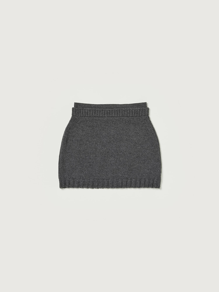 WOOL SOFT CORD KNIT MINI SKIRT