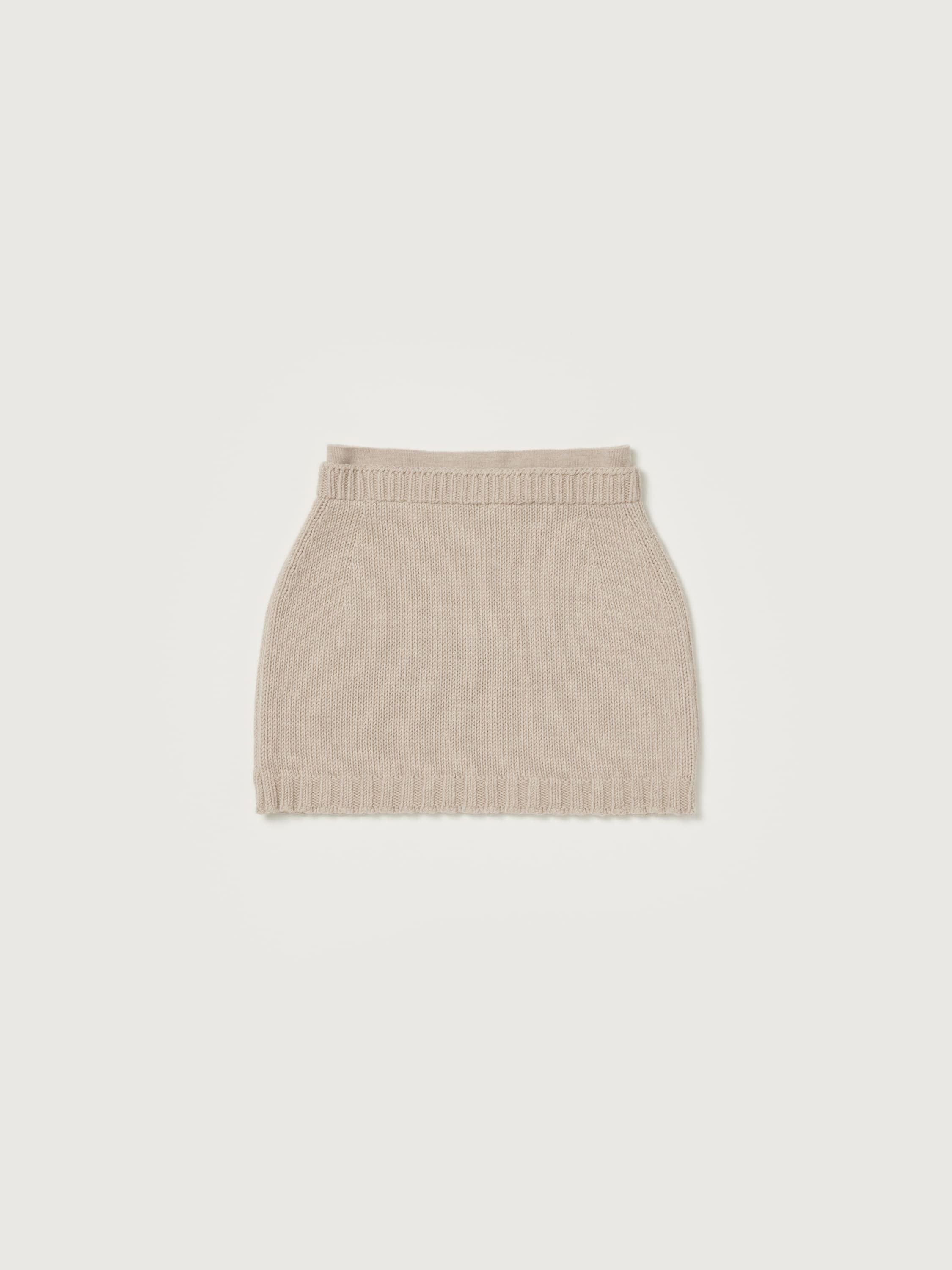 WOOL SOFT CORD KNIT MINI SKIRT 詳細画像 TOP BEIGE 1