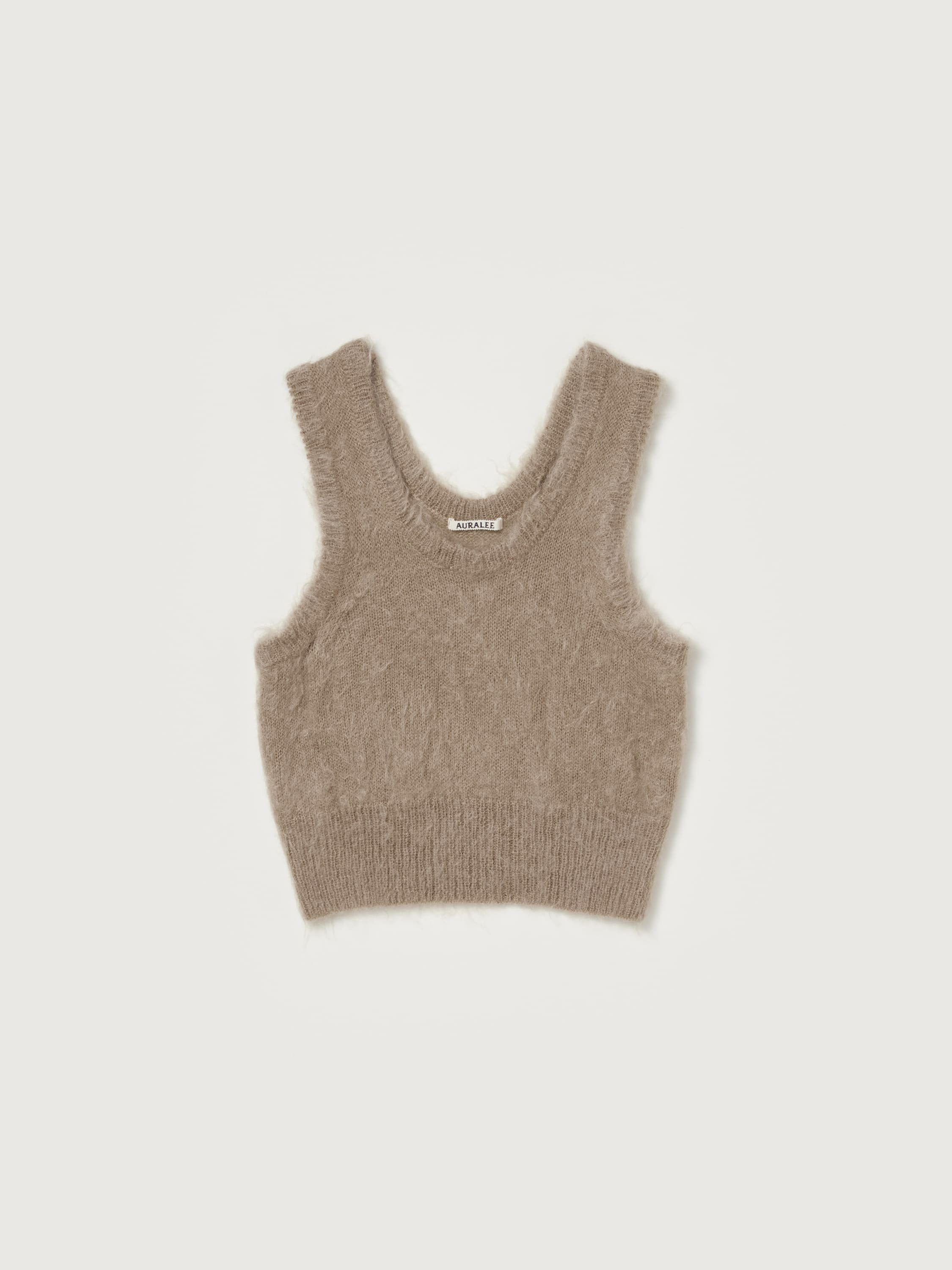 BRUSHED SUPER KID MOHAIR KNIT TANK 詳細画像 GRAY BEIGE 5