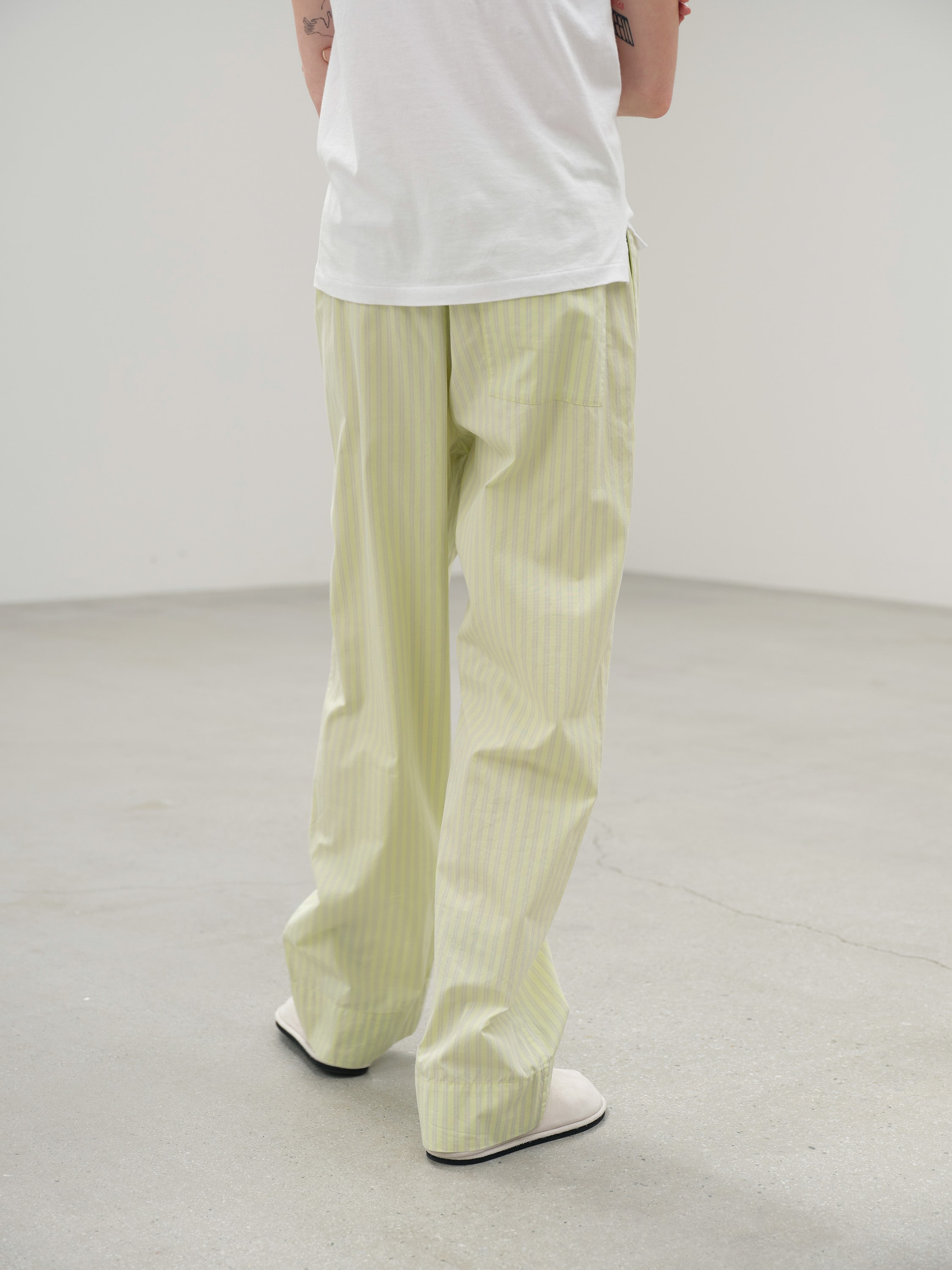 COTTON POPLIN - PYJAMAS PANTS 詳細画像 LIGHT MOSS STRIPES 3