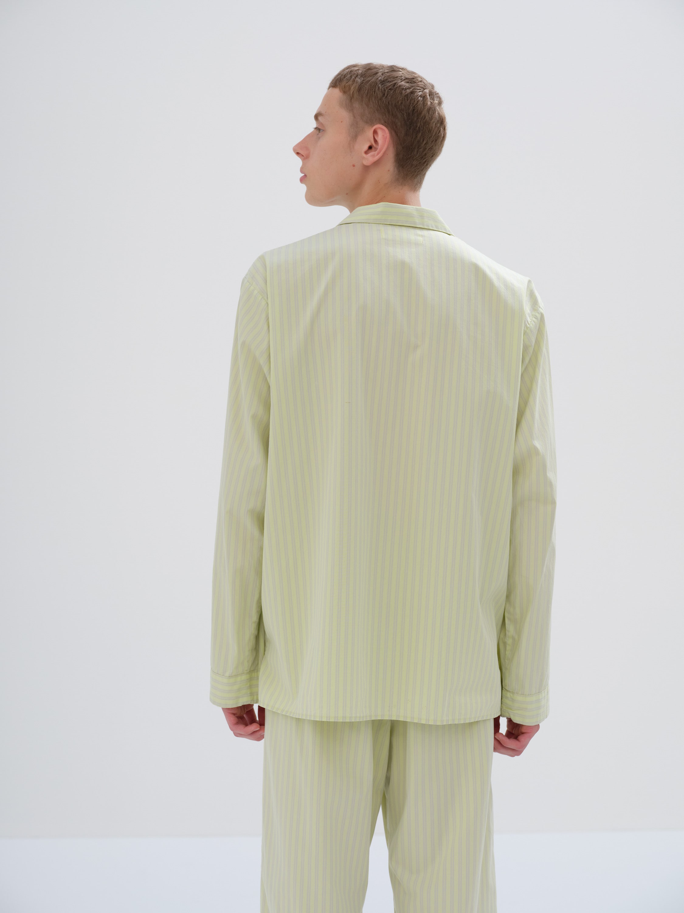 COTTON POPLIN - PYJAMAS SHIRT 詳細画像 LIGHT MOSS STRIPES 3