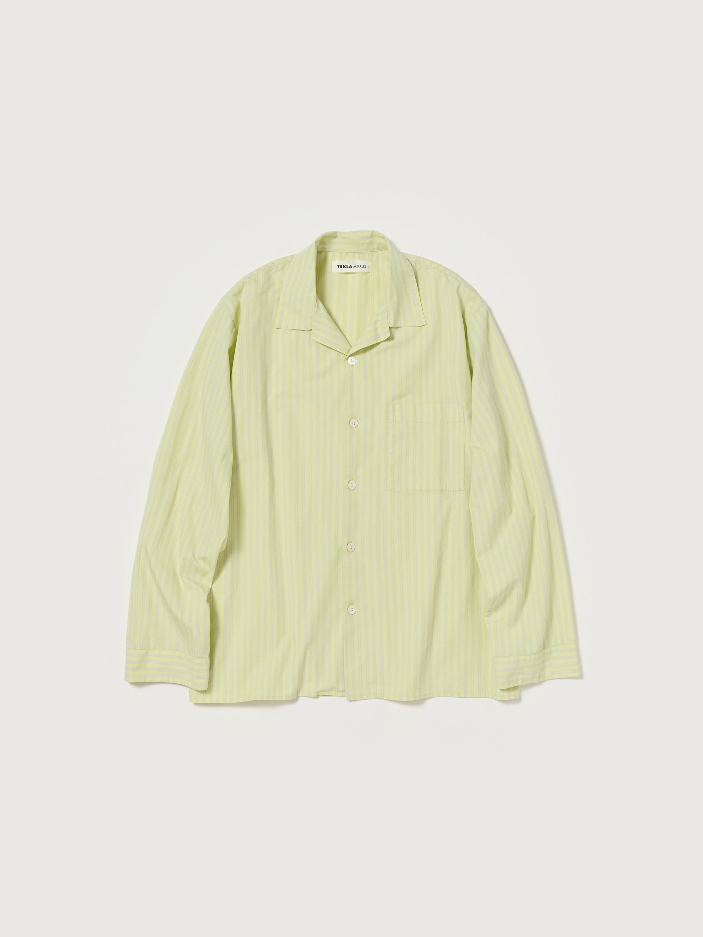 COTTON POPLIN - PYJAMAS SHIRT 詳細画像 LIGHT MOSS STRIPES 5