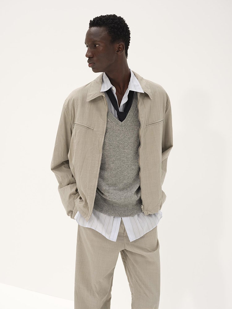 HIGH COUNT WOOL POPLIN BLOUSON - AURALEE Official Website