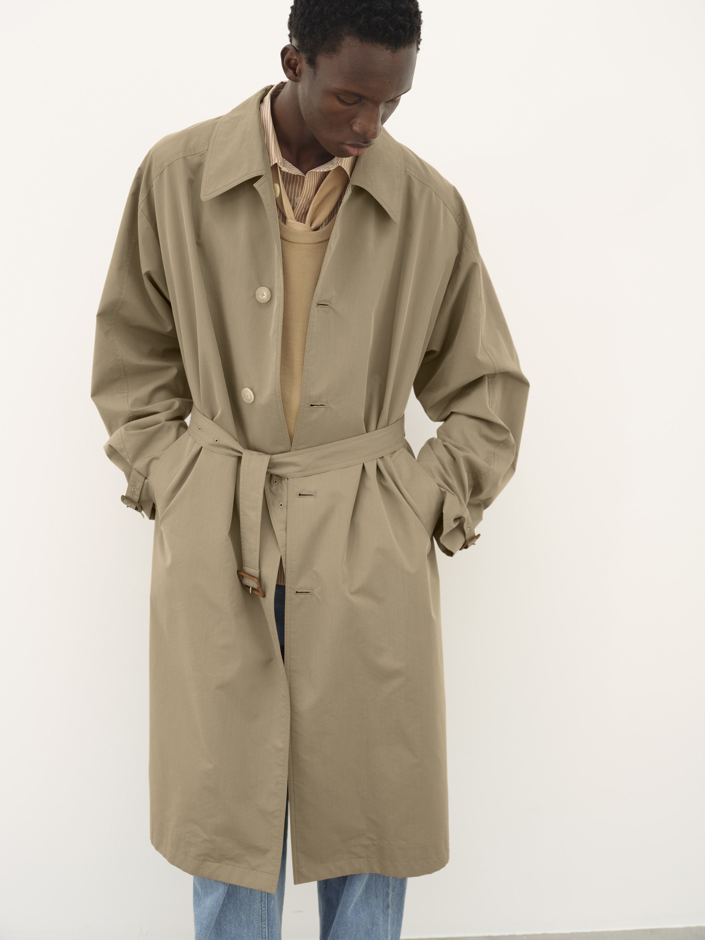 FINX POLYESTER WEATHER CHAMBRAY SOUTIEN COLLOAR COAT 詳細画像 BROWN CHAMBRAY 6