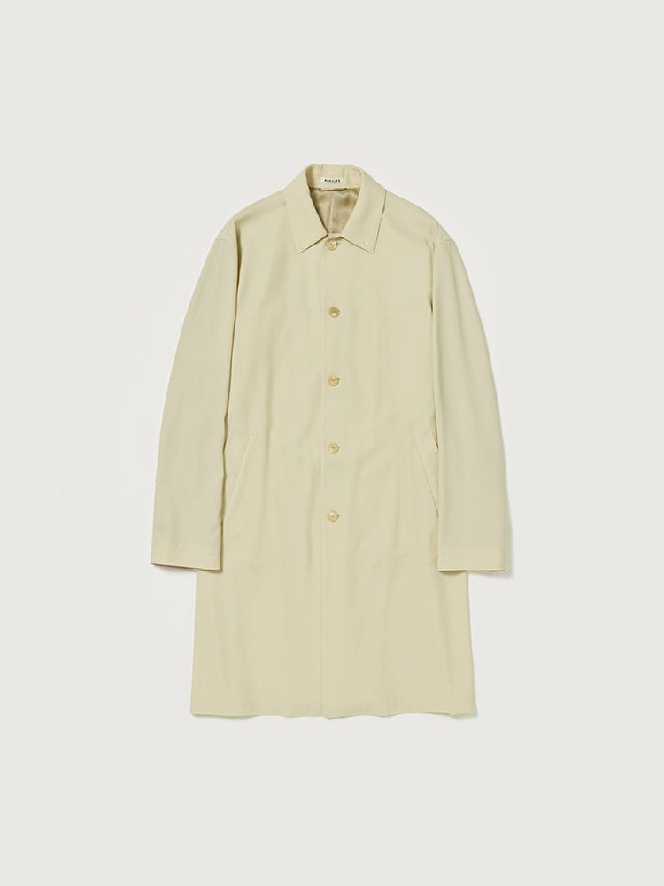 HARD TWIST WOOL TWILL SOUTIEN COLLAR COAT - AURALEE Official Website