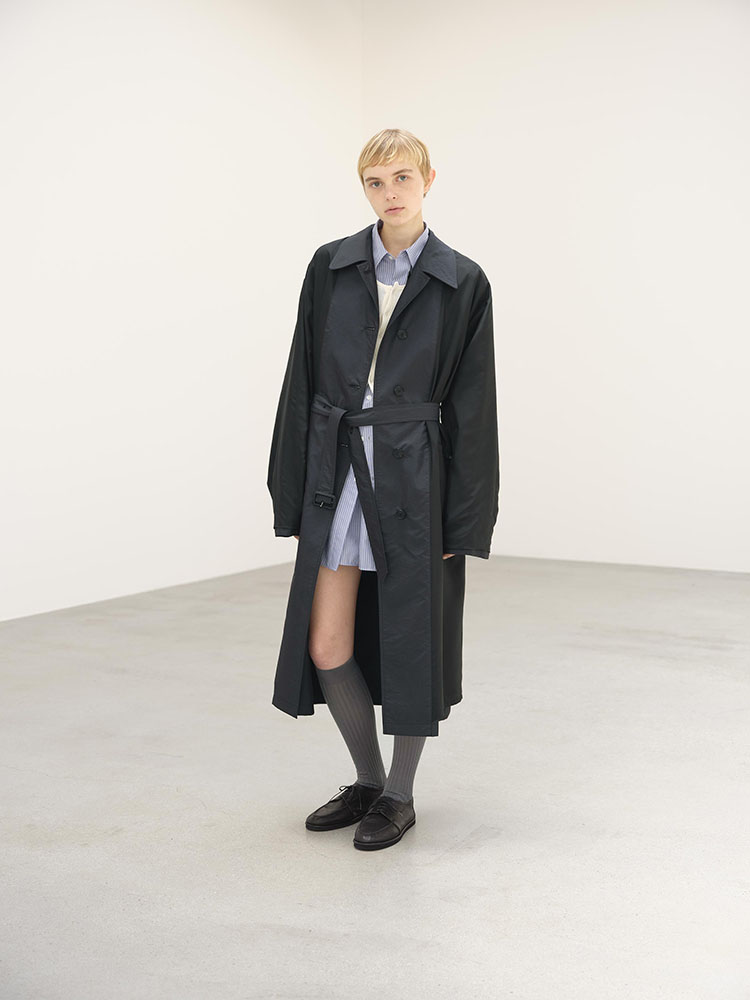 FINX POLYESTER WEATHER CHAMBRAY SOUTIEN COLLAR COAT