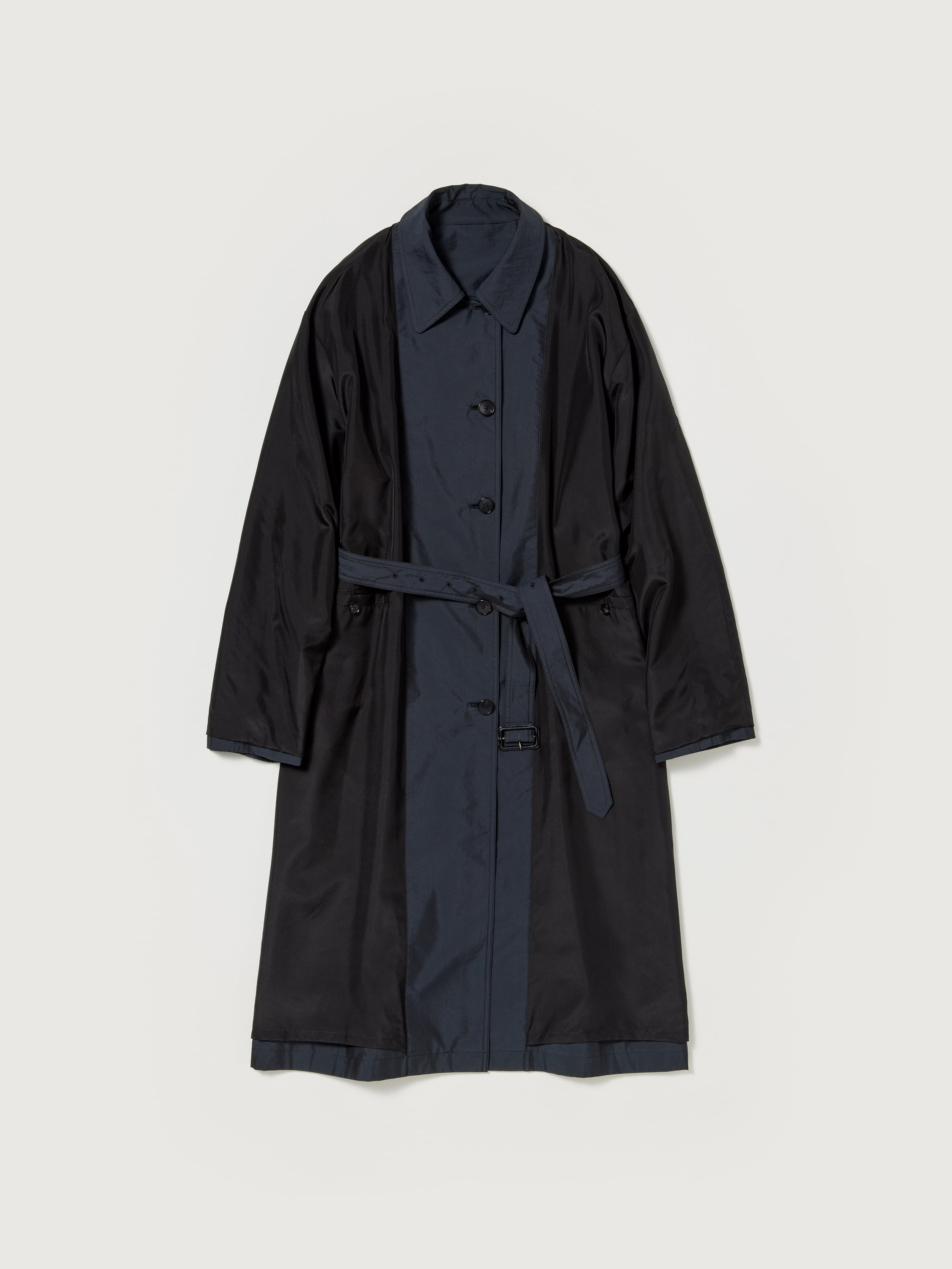 FINX POLYESTER WEATHER CHAMBRAY SOUTIEN COLLAR COAT 詳細画像 BLACK CHAMBRAY 9