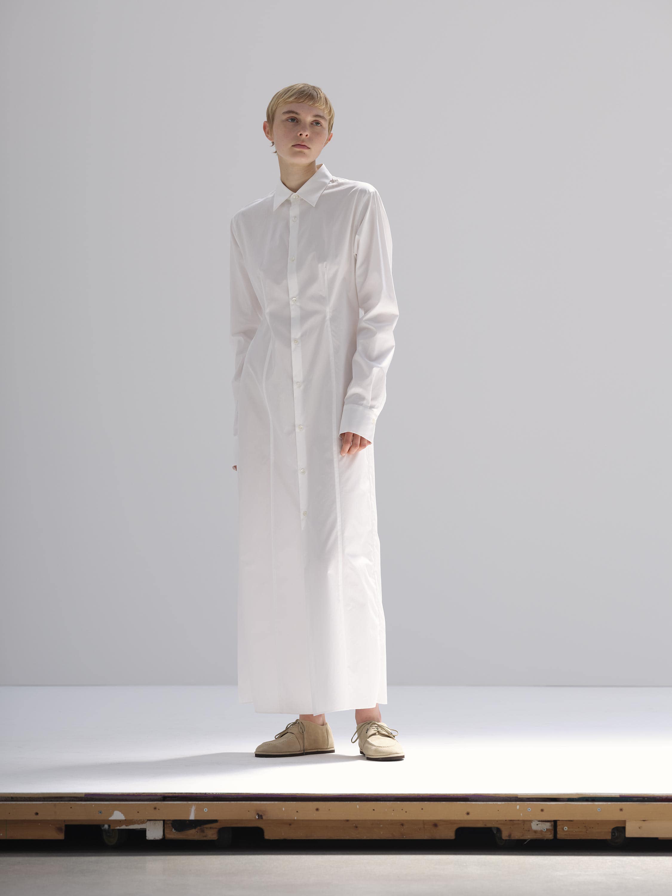 HIGH COUNT FINX OX SHIRT DRESS 詳細画像 WHITE 1