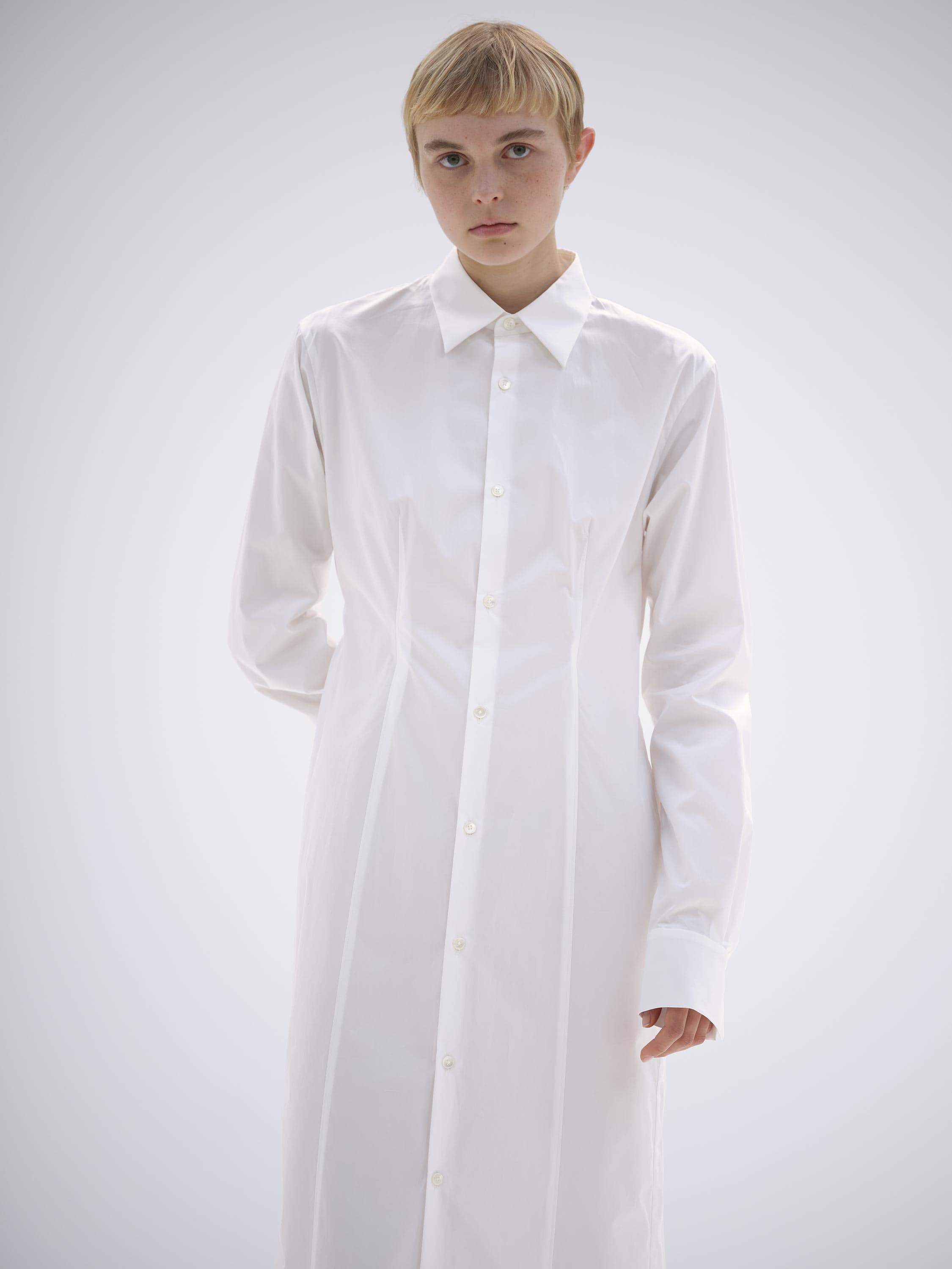 HIGH COUNT FINX OX SHIRT DRESS 詳細画像 WHITE 2