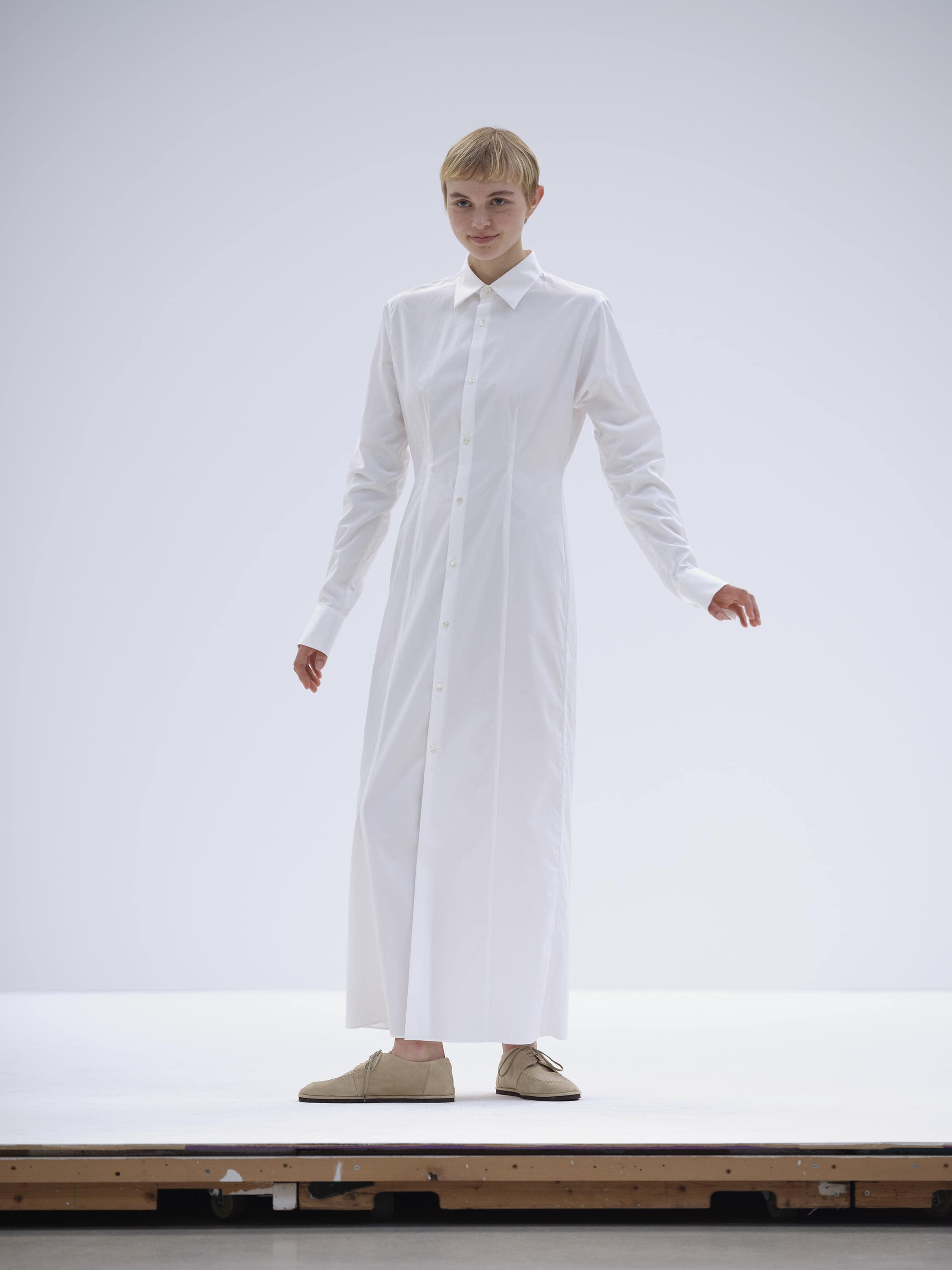 HIGH COUNT FINX OX SHIRT DRESS 詳細画像 WHITE 4