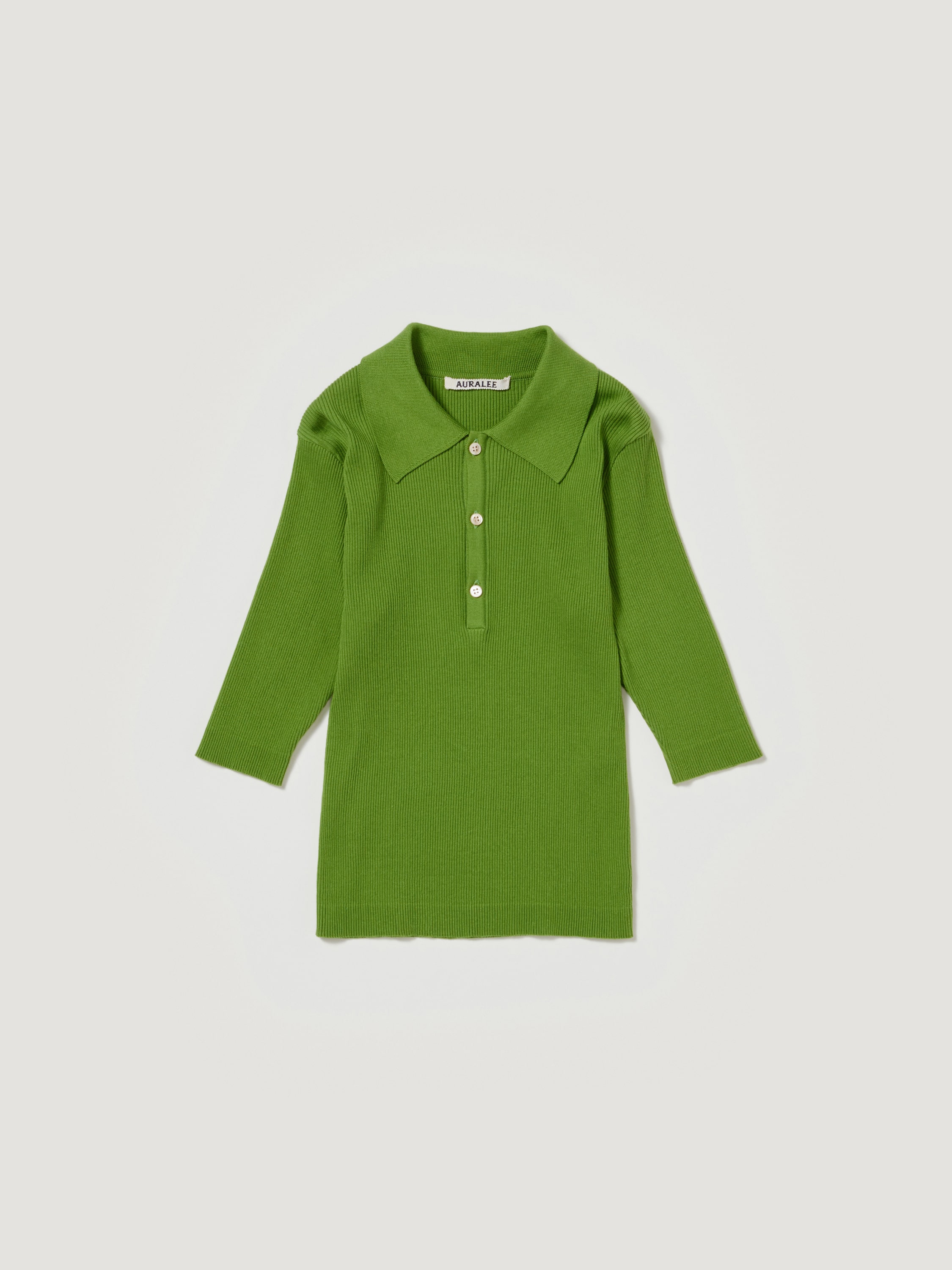 GIZA HIGH GAUGE RIB KNIT POLO - AURALEE Official Website