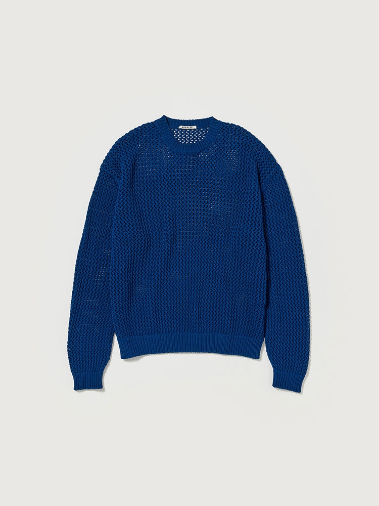 COTTON LILY-YARN MESH KNIT P/O - AURALEE Official Website