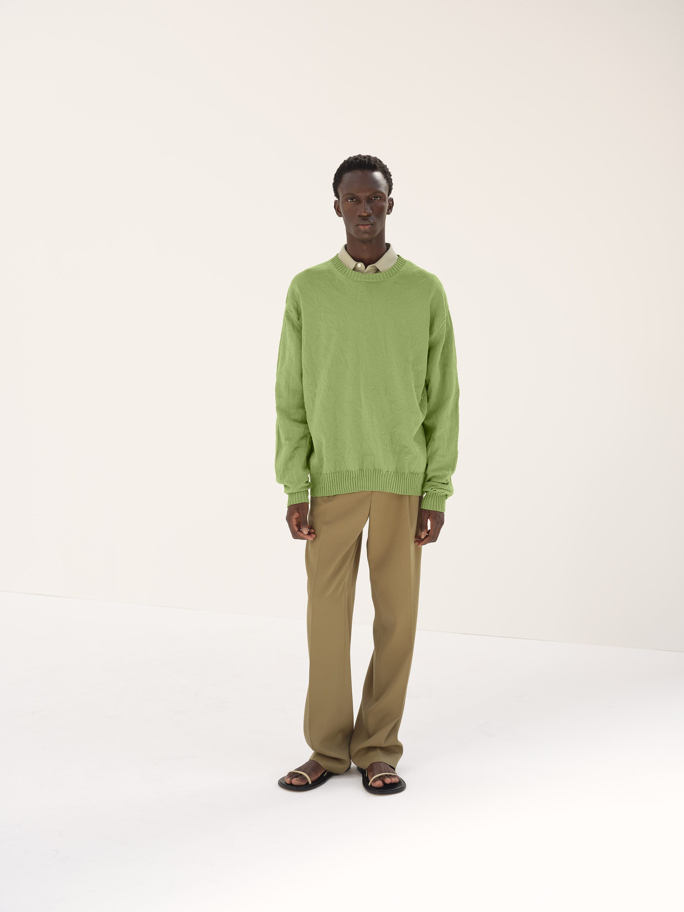 WRINKLED DRY COTTON KNIT P/O 詳細画像 SAGE GREEN 2