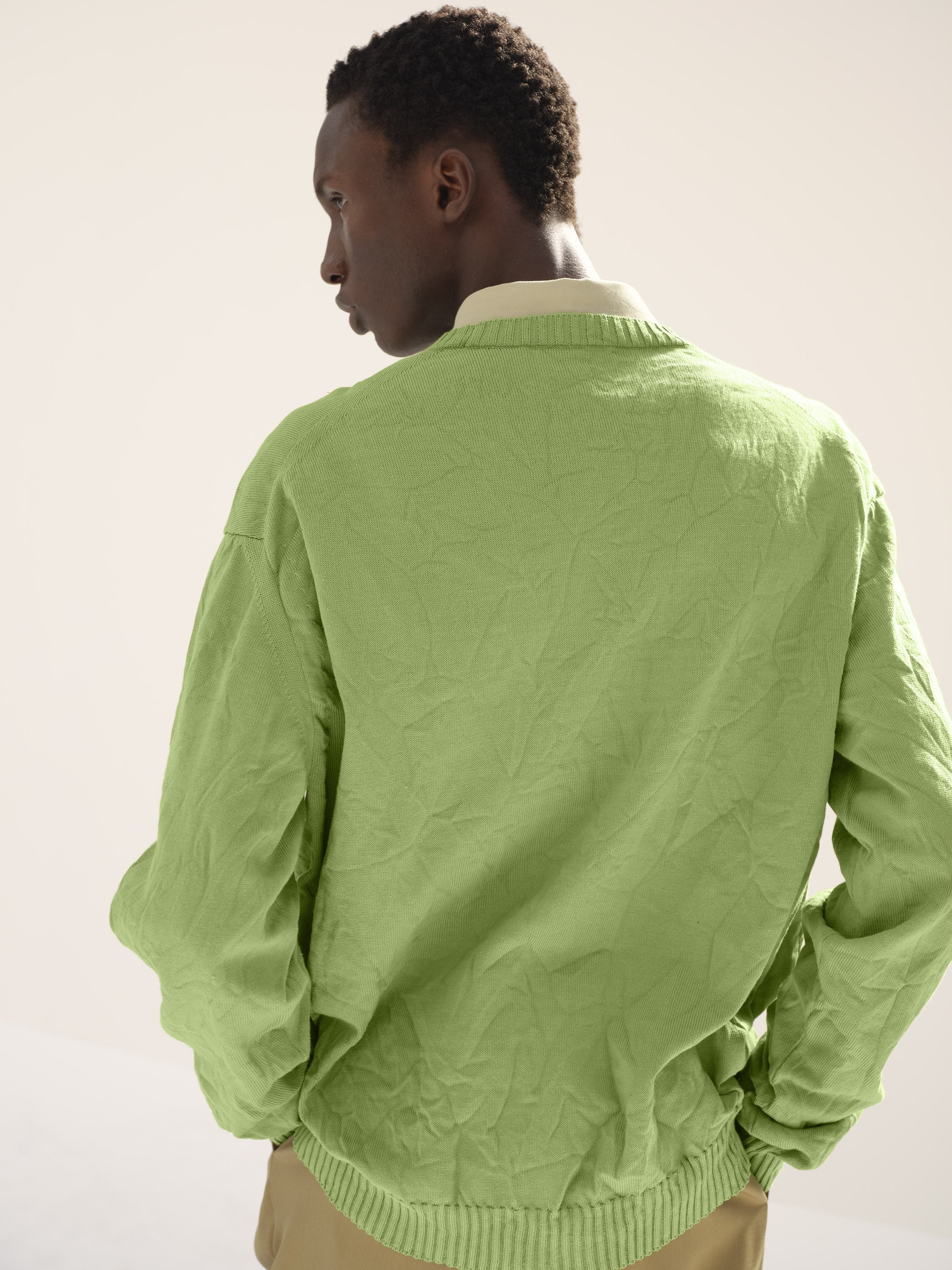 WRINKLED DRY COTTON KNIT P/O 詳細画像 SAGE GREEN 3