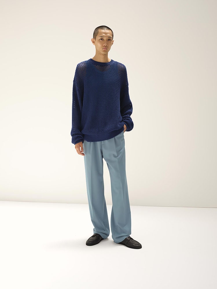 HARD TWIST WOOL DOBBY SLACKS