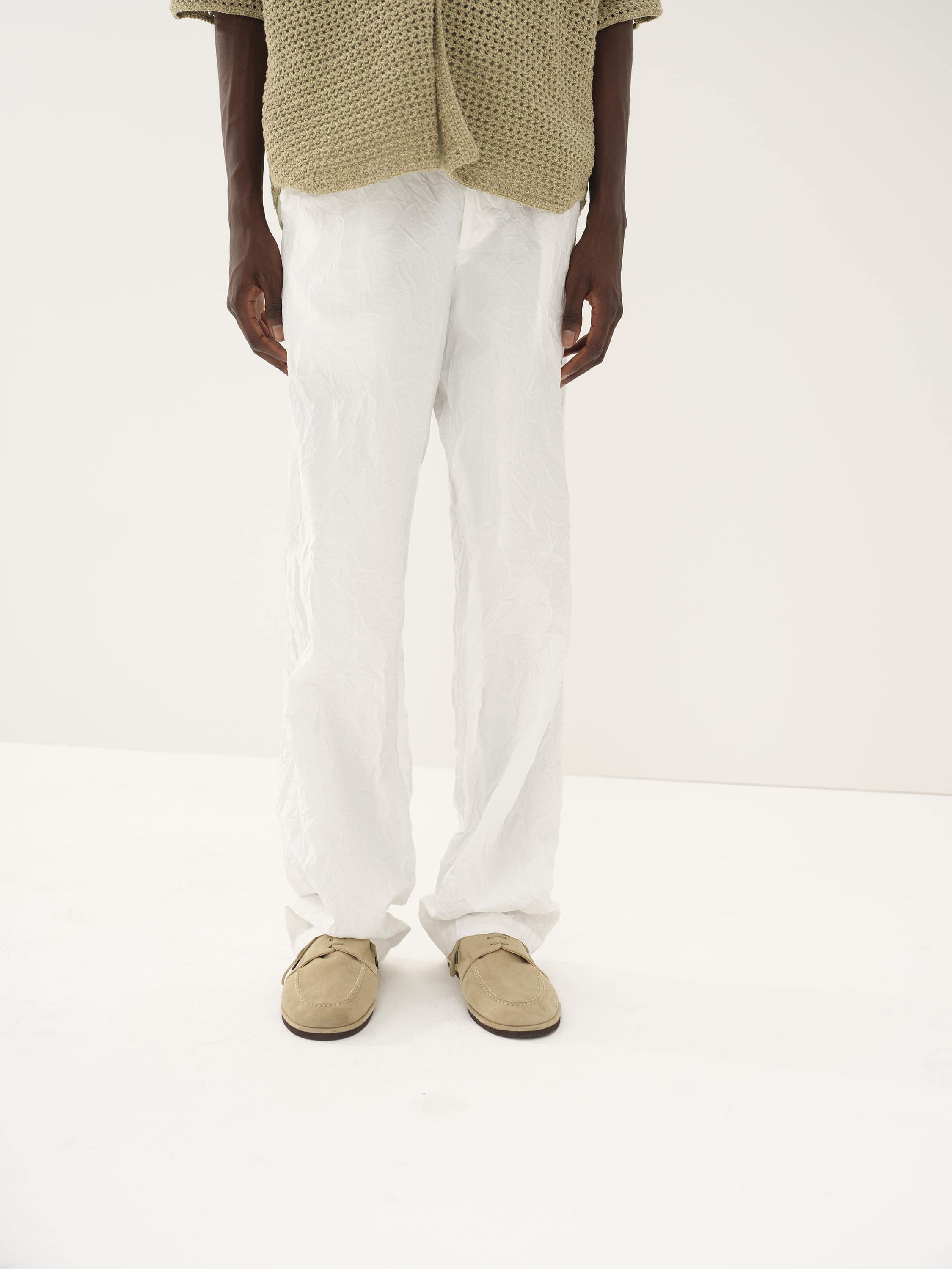 WRINKLED WASHED FINX TWILL PANTS 詳細画像 WHITE 1