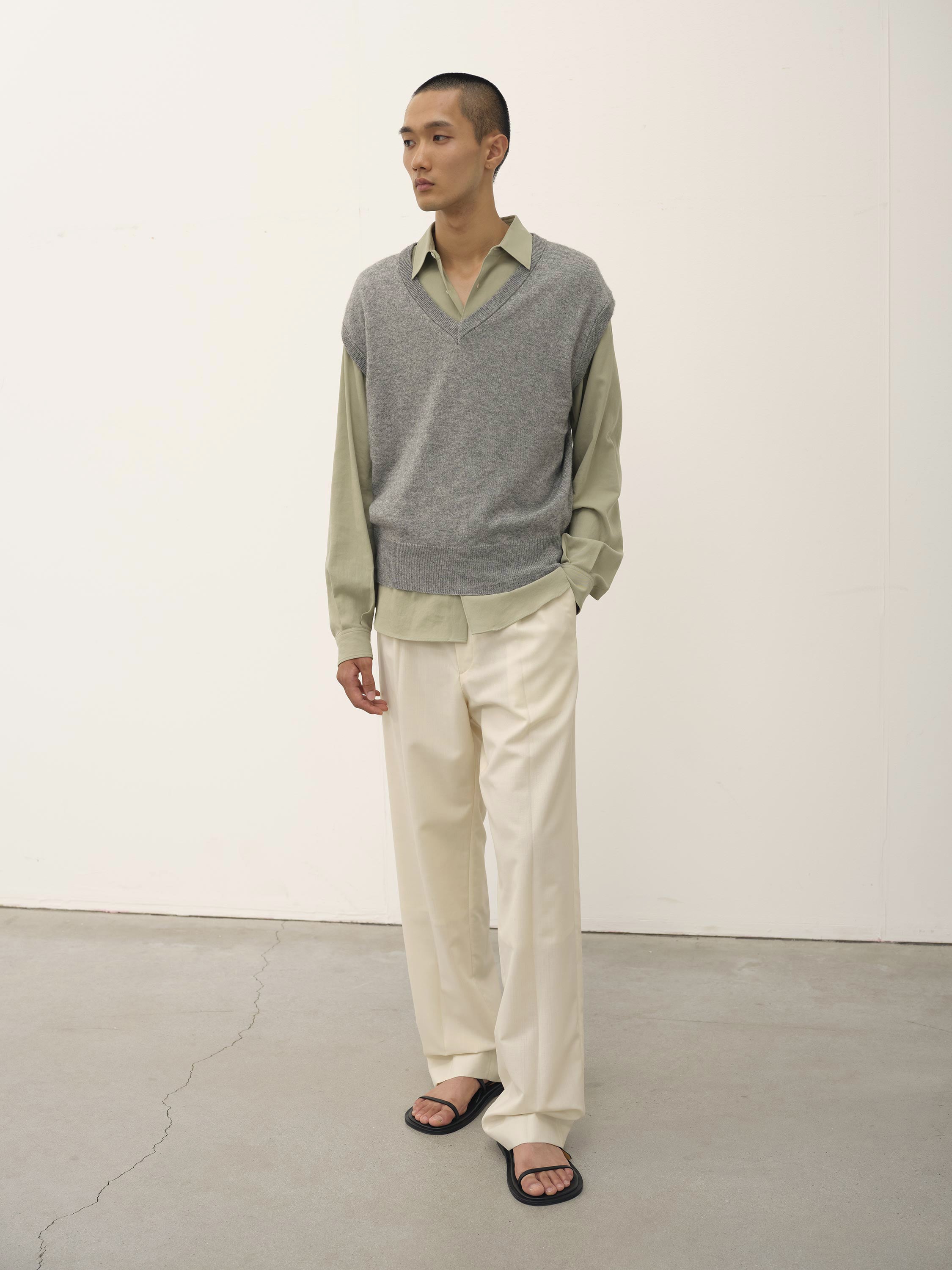 Auralee Tropical straight-leg trousers - Grey