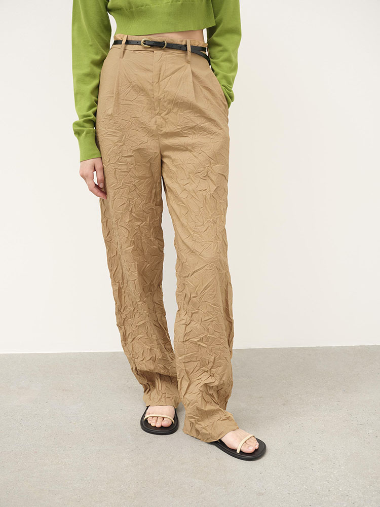 WRINKLED WASHED FINX TWILL PANTS