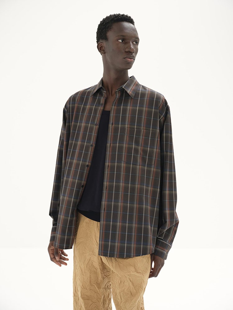 ファッションAURALEE 18AW Washable Wool Check Shirts