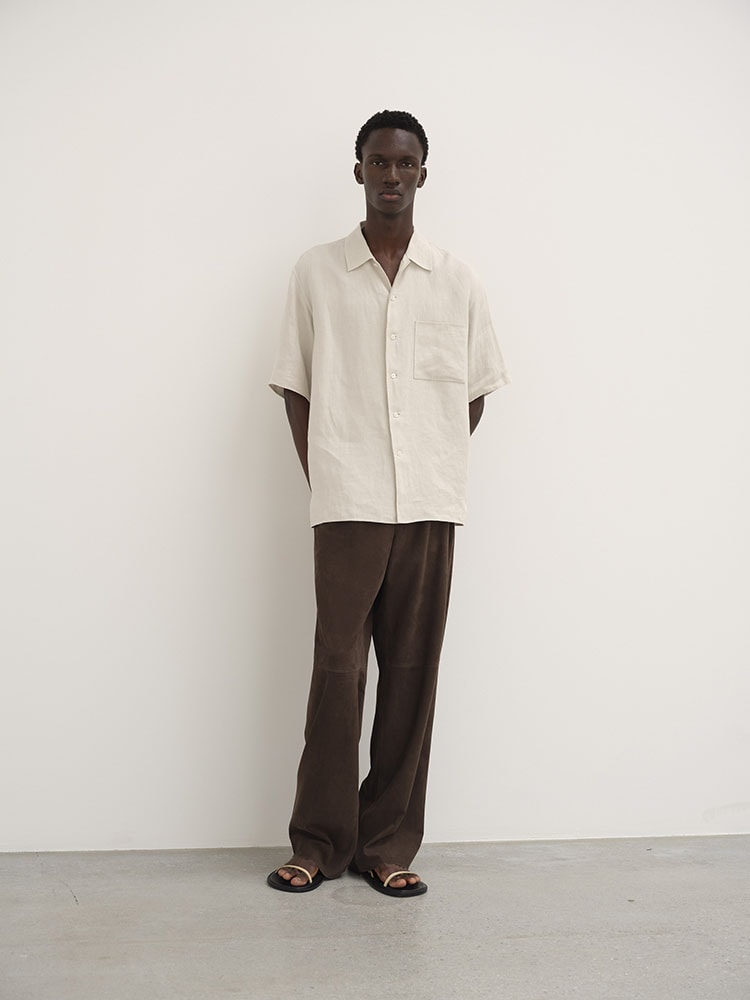 DOUBLE CLOTH LINEN HAND SEWN SHIRT