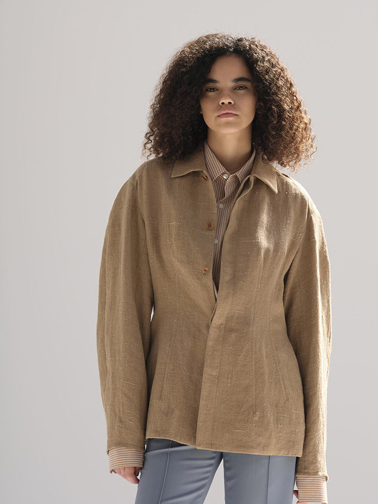 LINEN SILK TWEED BLOUSON