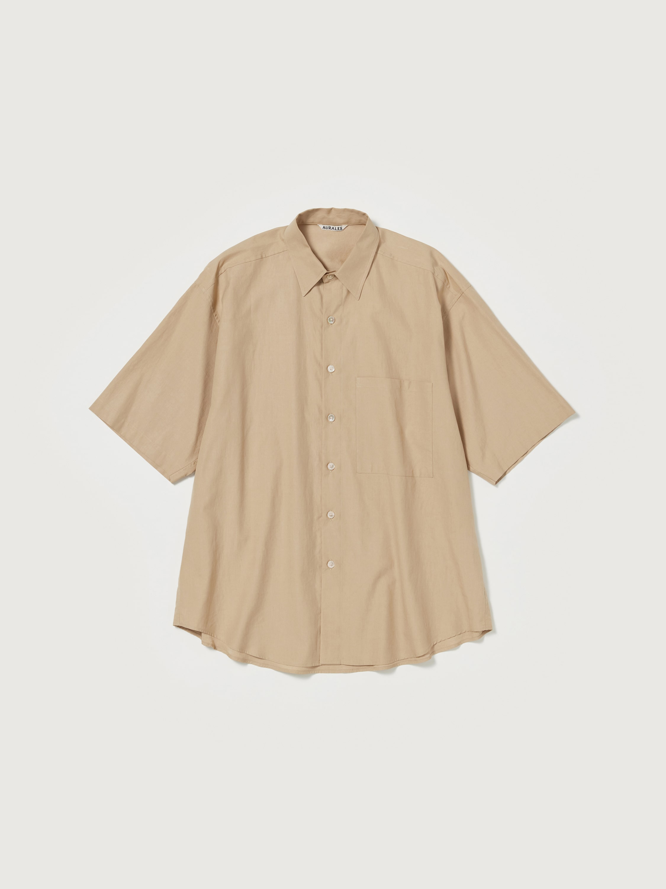 WASHED FINX TWILL BIG HALF SLEEVED SHIRT