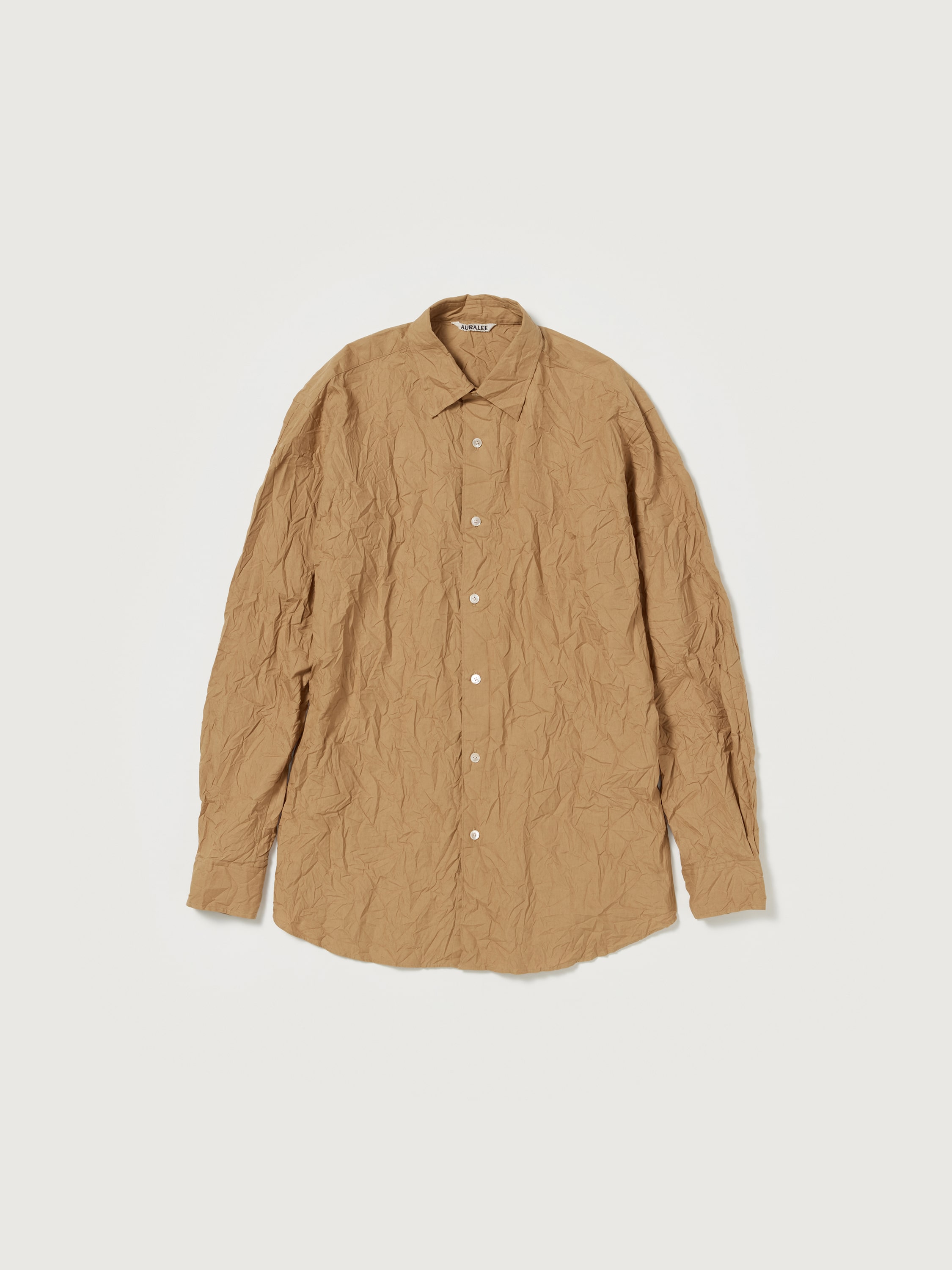 WRINKLED WASHED FINX TWILL SHIRT 詳細画像 BROWN 1