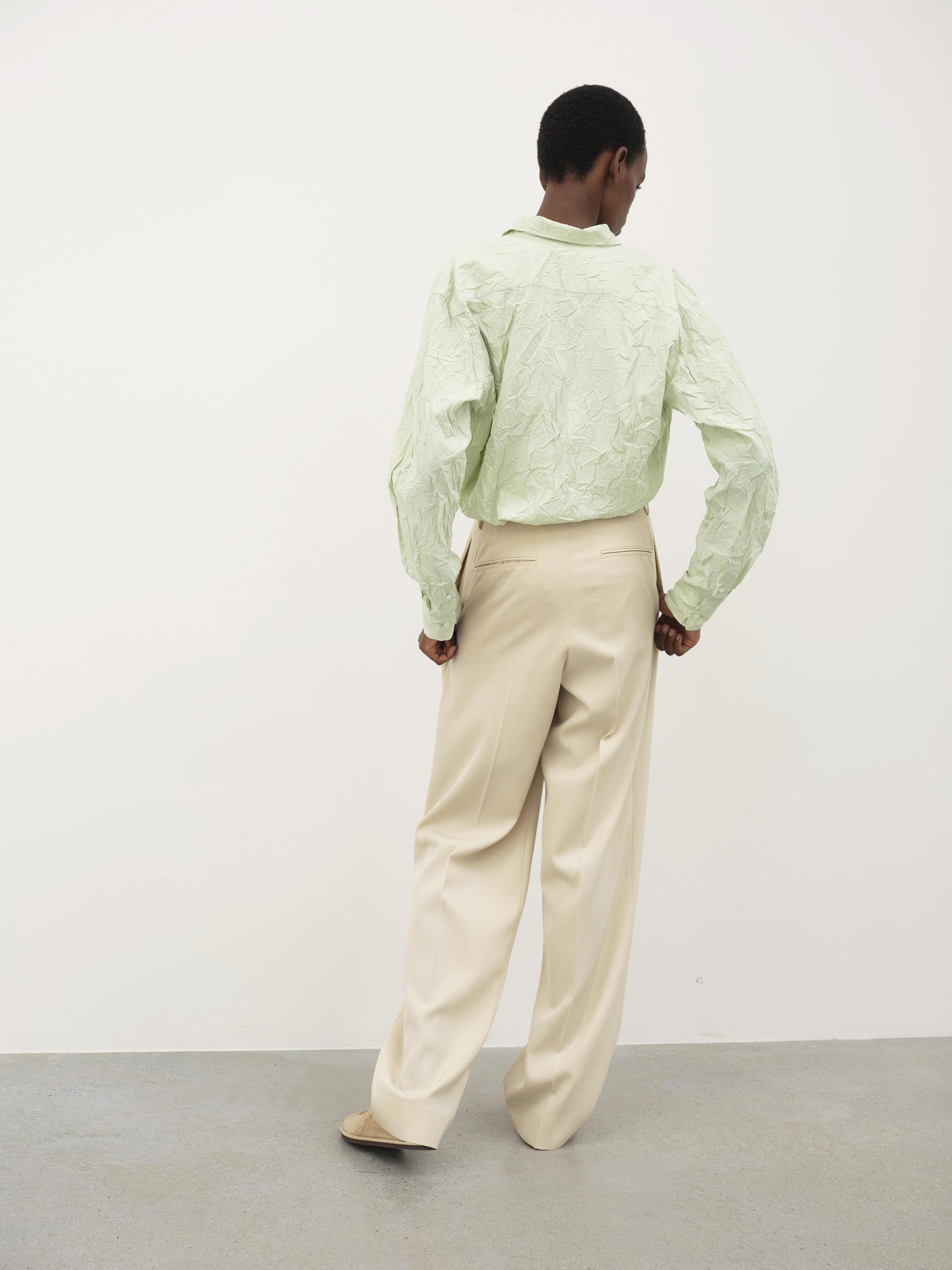 WRINKLED WASHED FINX TWILL SHIRT 詳細画像 LIGHT GREEN 3