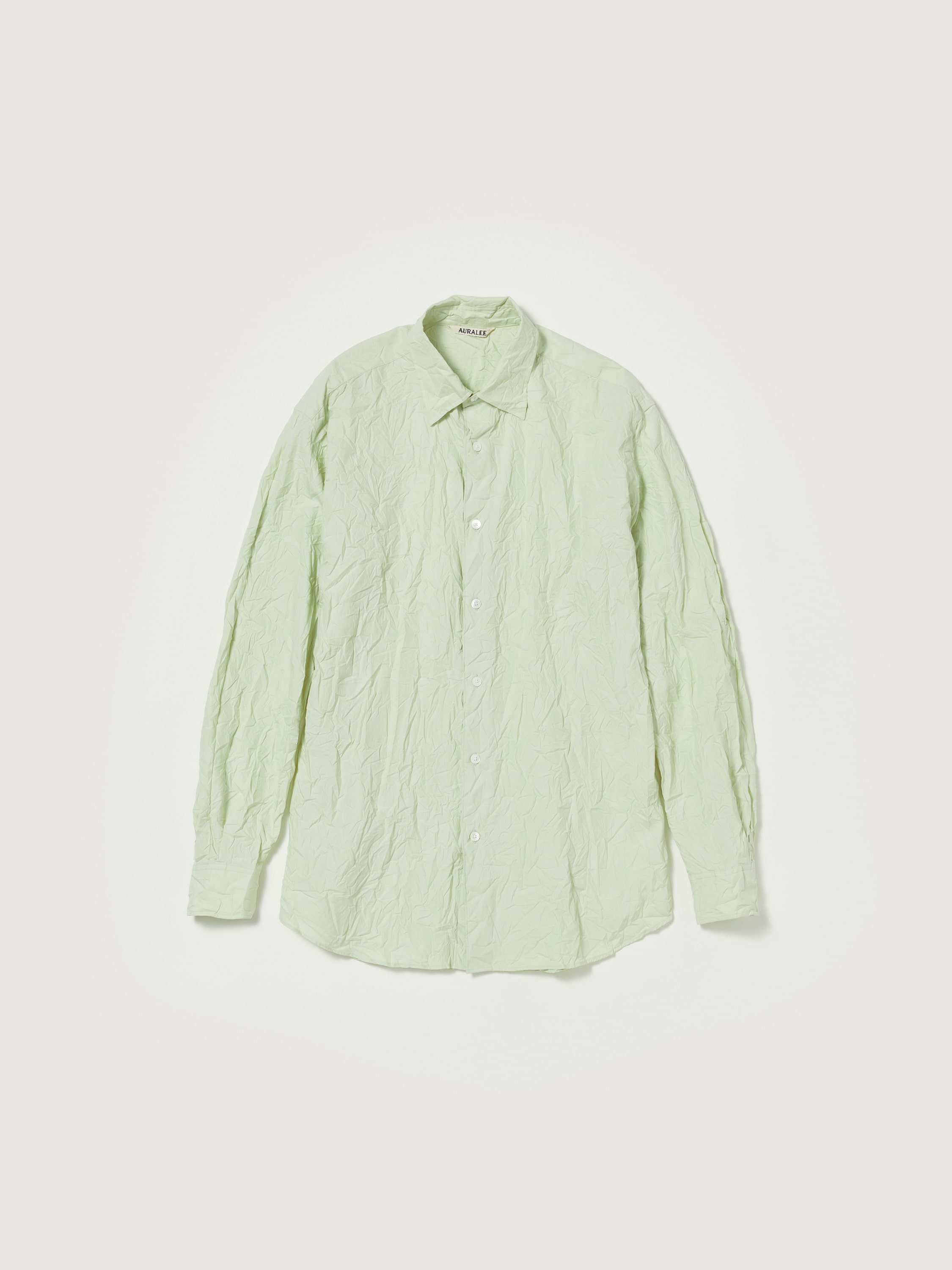 WRINKLED WASHED FINX TWILL SHIRT 詳細画像 LIGHT GREEN 4