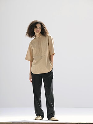 WASHED FINX TWILL HALF SLEEVED P/O SHIRT - AURALEE Official Website