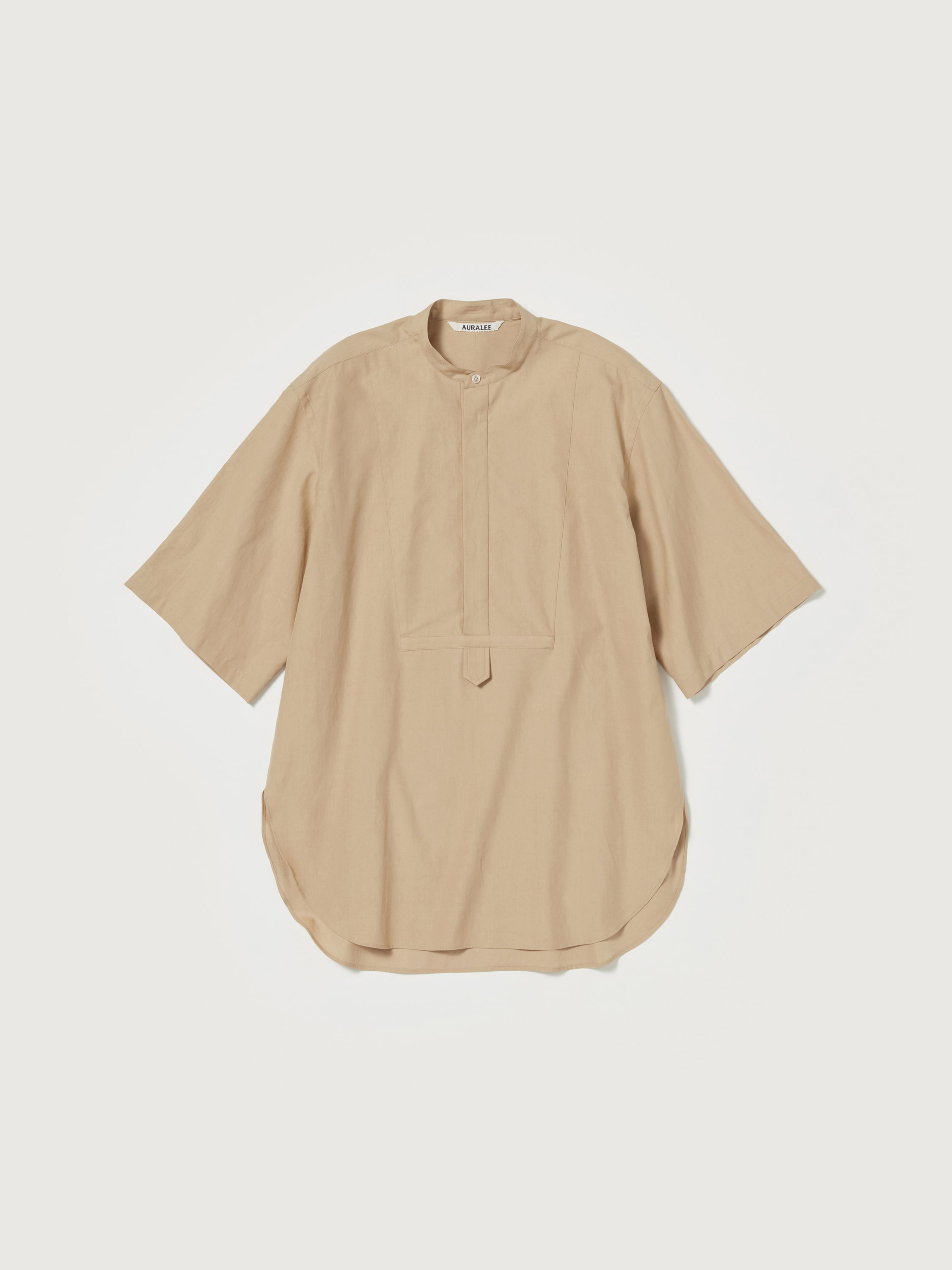WASHED FINX TWILL HALF SLEEVED P/O SHIRT 詳細画像 LIGHT BROWN 4
