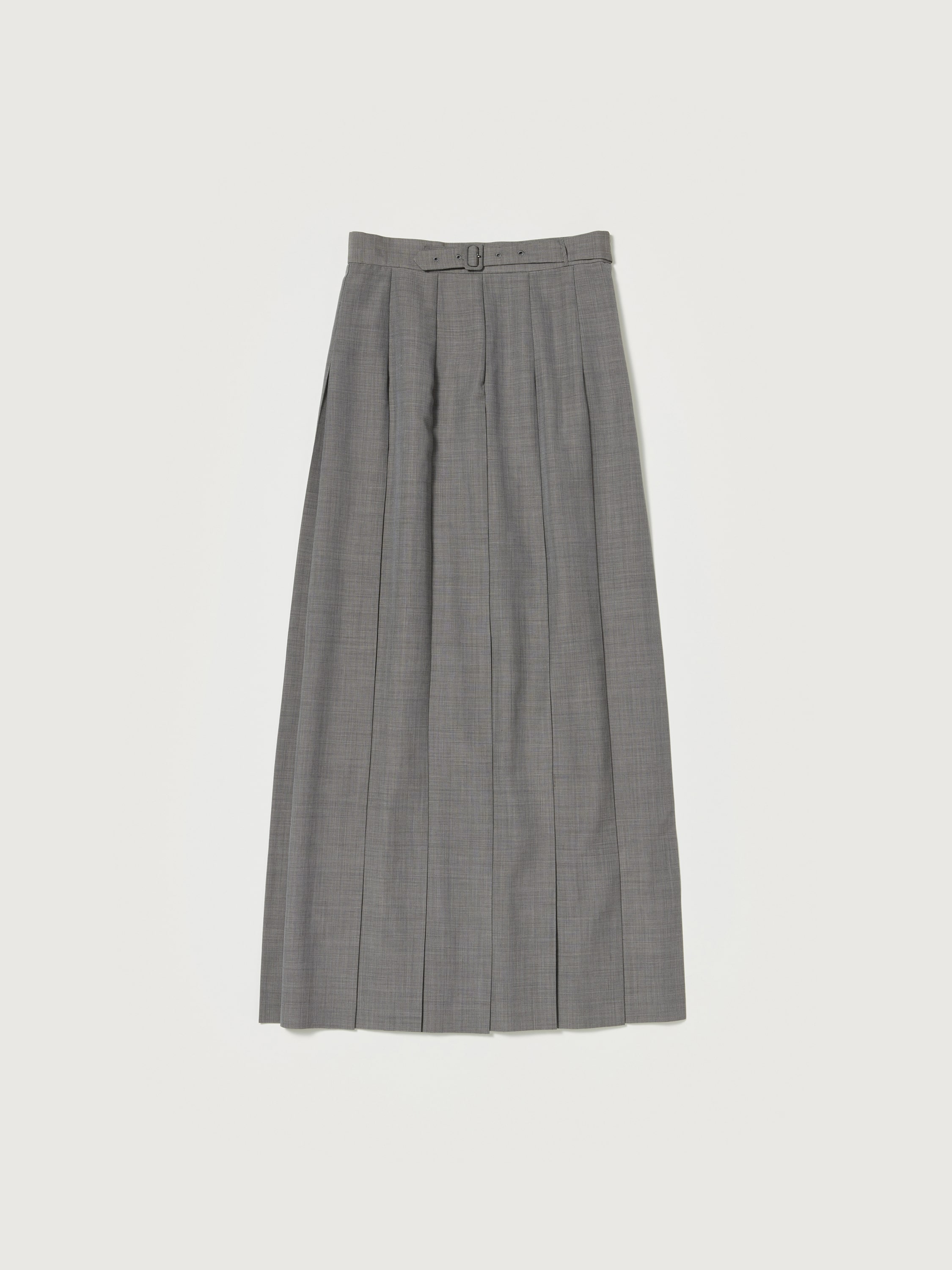 TROPICAL WOOL KID MOHAIR PLEATED SKIRT 詳細画像 GRAY CHECK 1