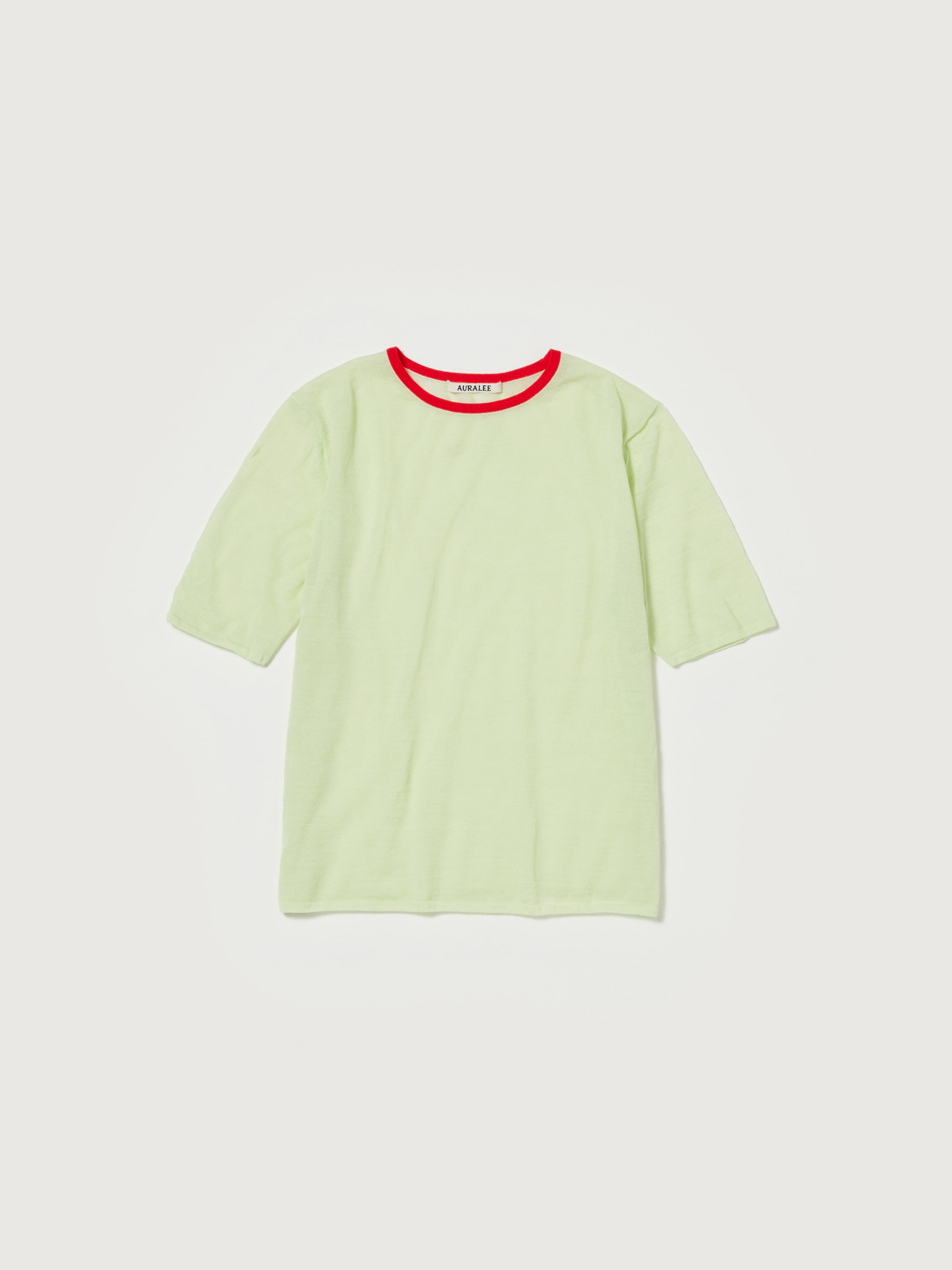 HARD TWIST HIGH GAUGE WOOL SILK KNIT TEE 詳細画像 LIME YELLOW 1