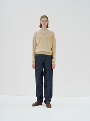 HARD TWIST DENIM WIDE PANTS
