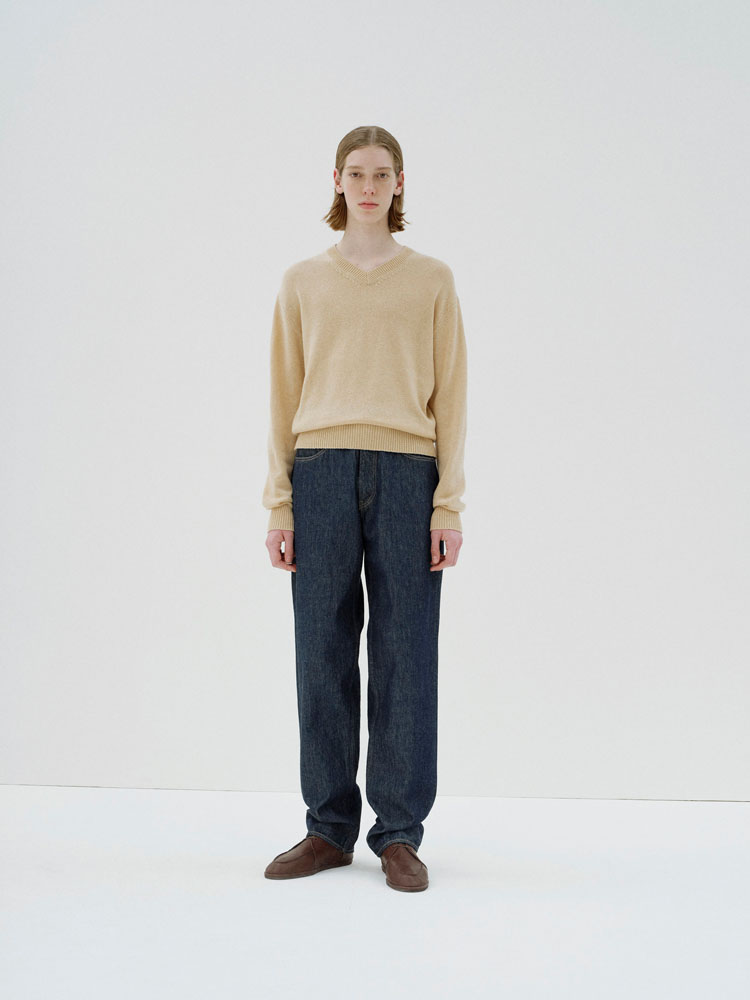HARD TWIST DENIM WIDE PANTS