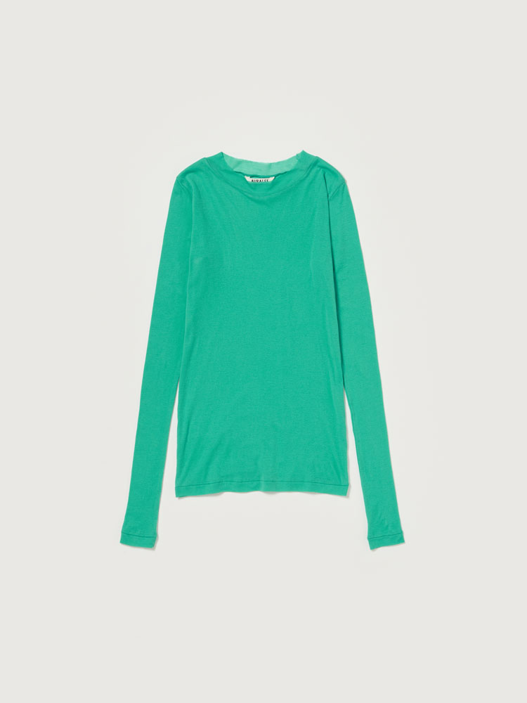 AURALEE / HIGH GAUGE RIB KNIT TEE グリーン SUPER HIGH GAUGE SHEER RIB BOAT NECK L/S TEE - AURALEE
