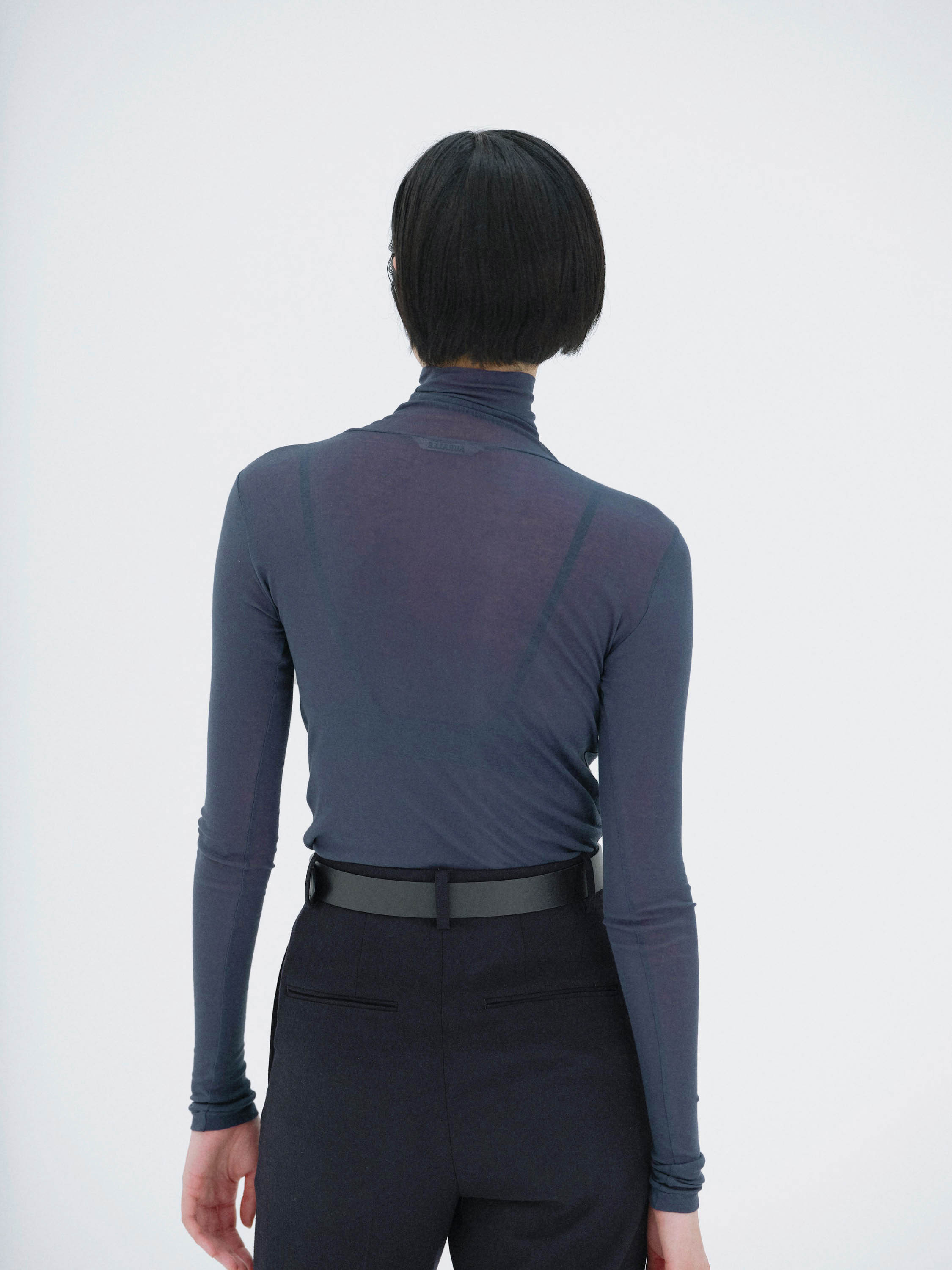 SUPER HIGH GAUGE SHEER RIB TURTLE NECK L/S TEE 詳細画像 NAVY 3